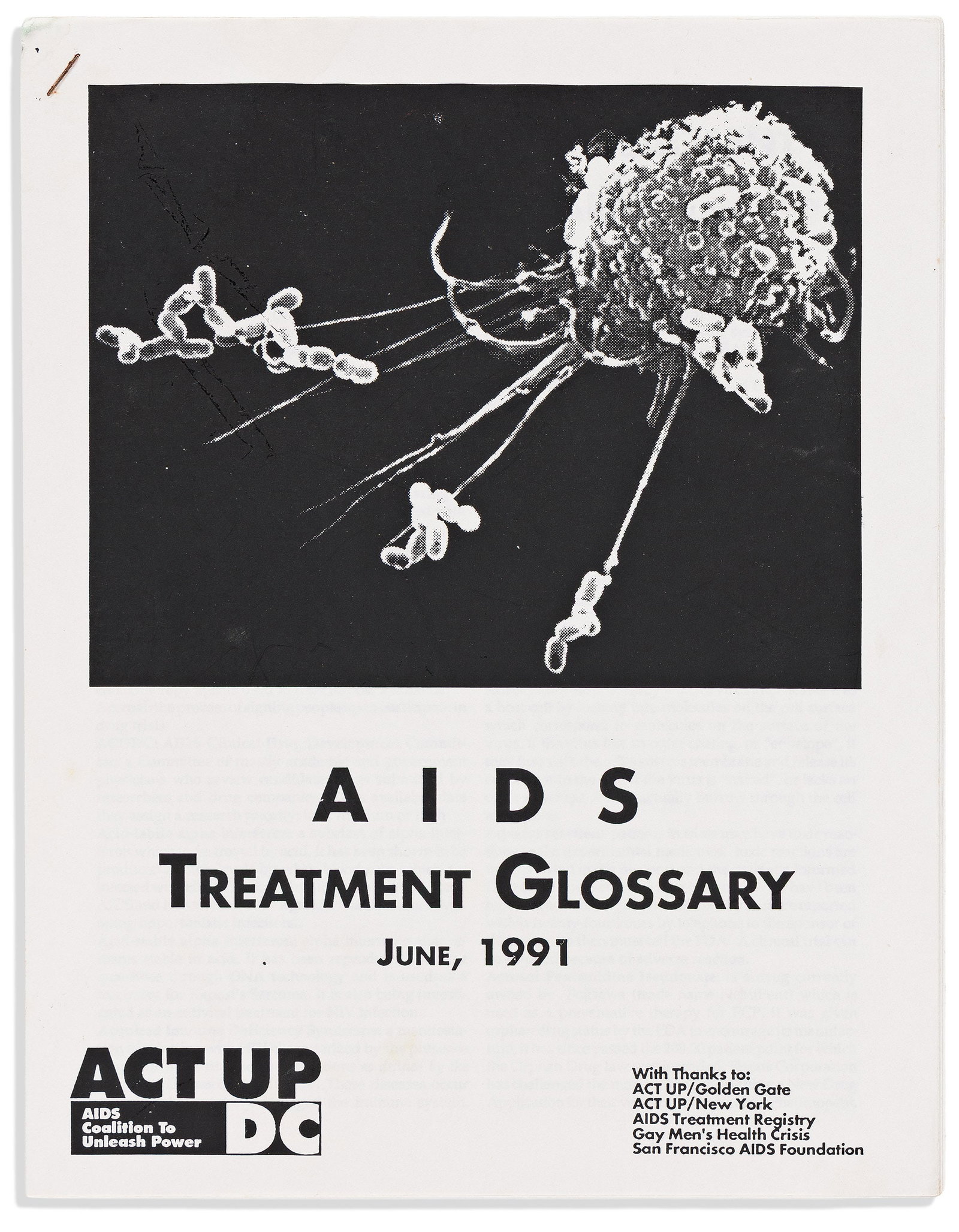 ACT UP DC., AIDS Treatment Glossary. 1991.