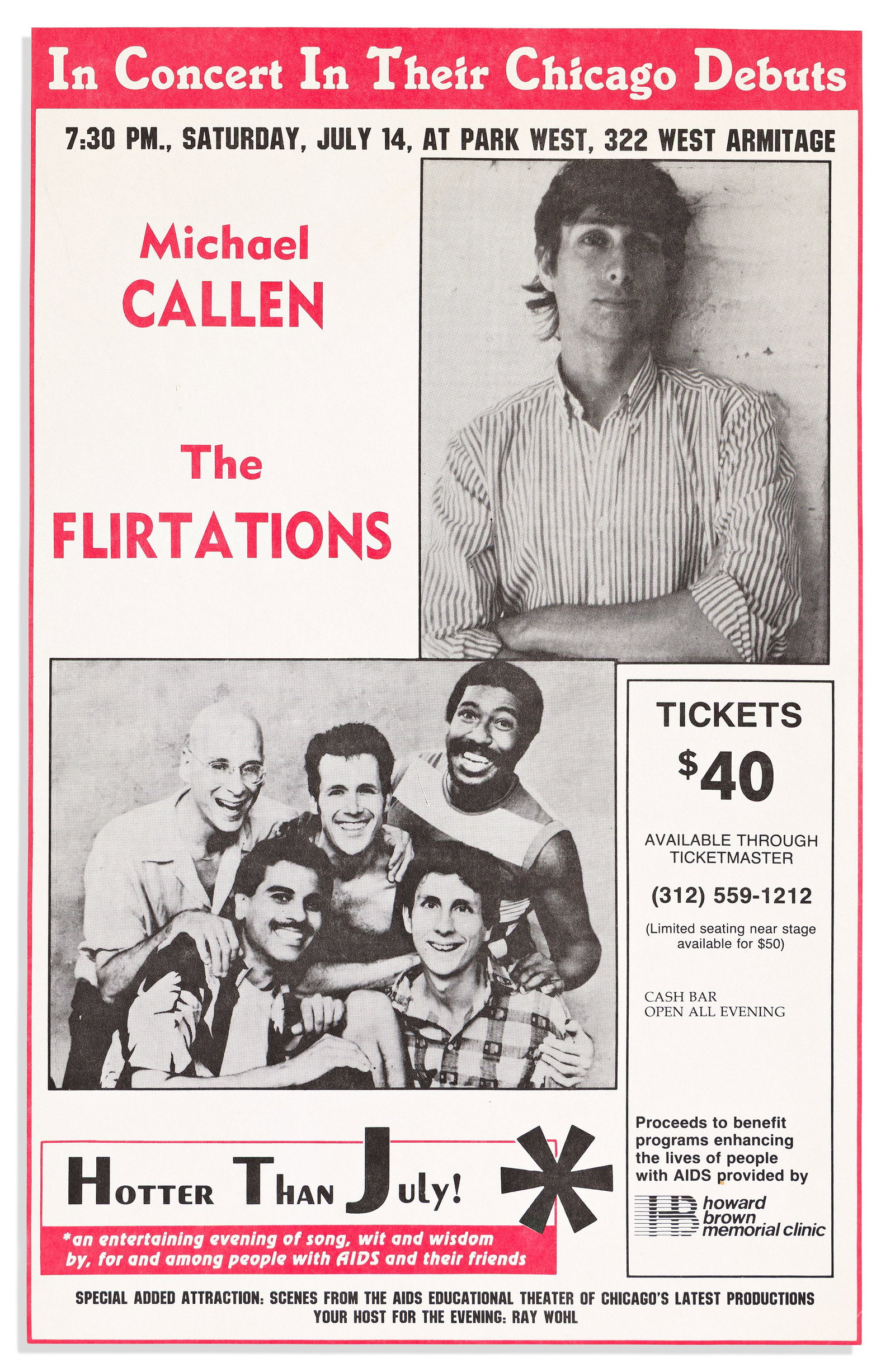 Michael Callen & the Flirtations, Group of ephemera from the AIDS activist and singer. (1 of 4)