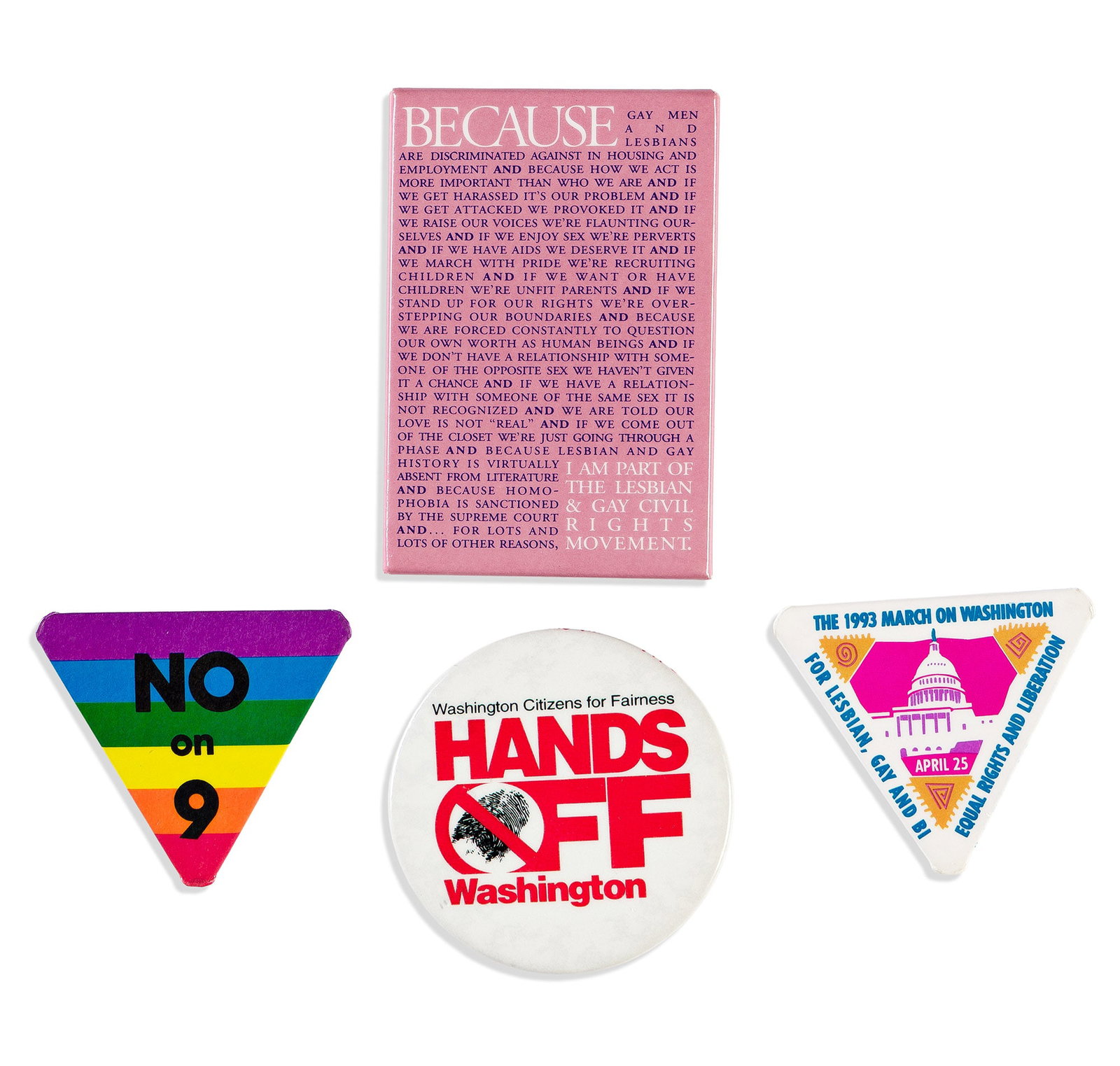 Collection on the 1993 March on Washington, including newspapers, buttons, and programs. 1993. (1 of 6)