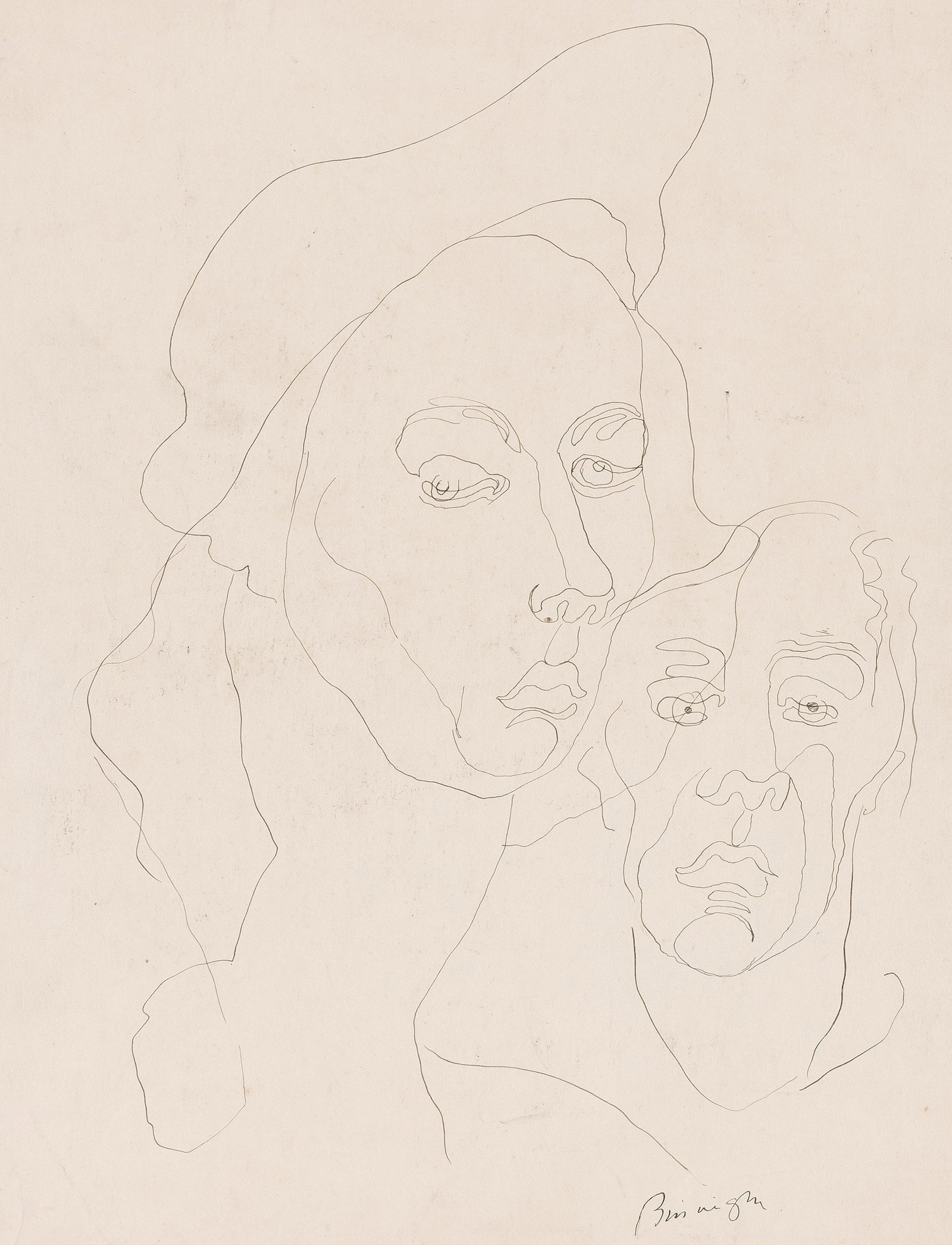 Karl Bissinger, Untitled (Two Drawings). Circa 1980s. (1 of 2)