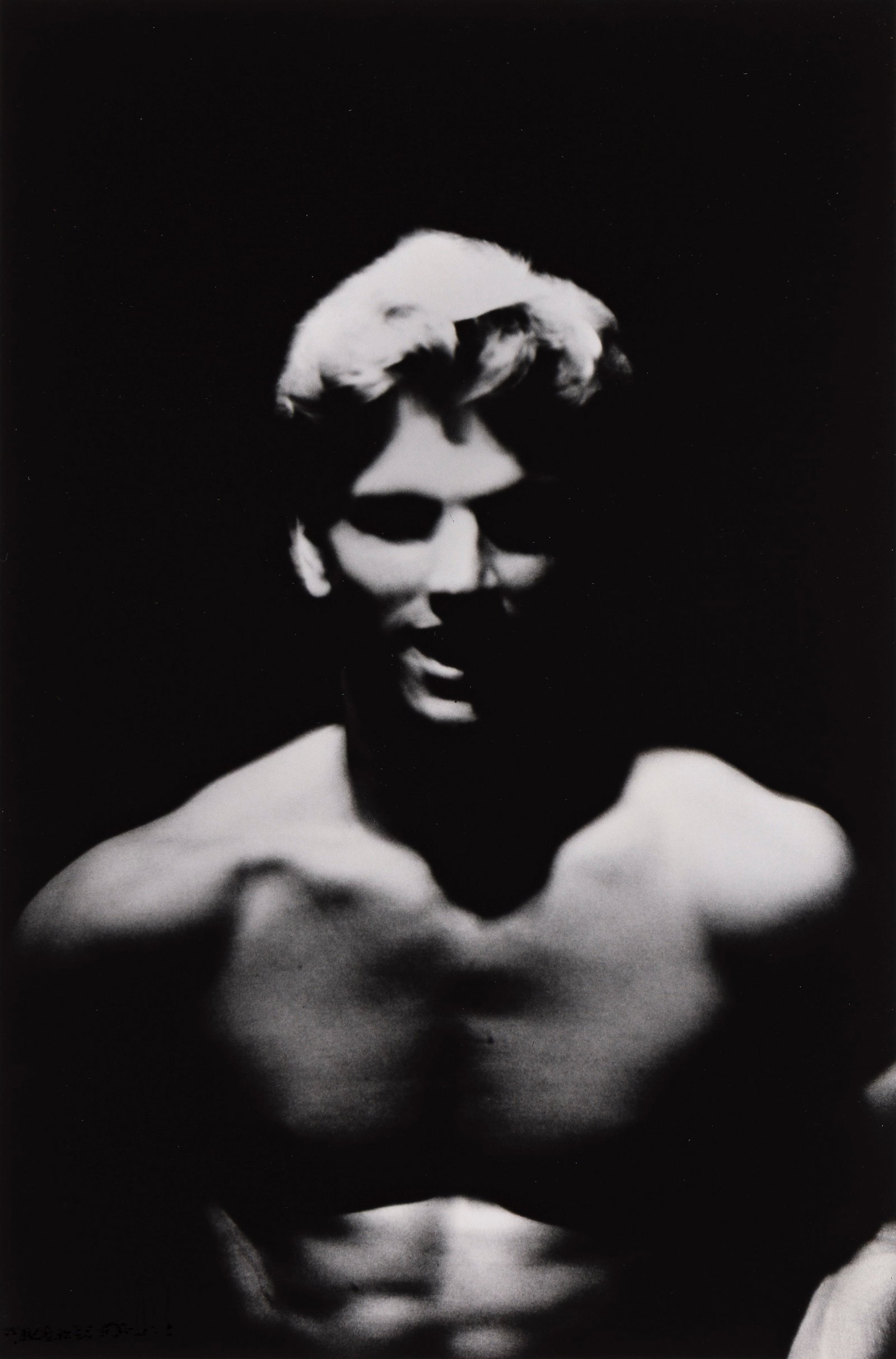 Victor Skrebneski, Male Nude. Circa 1989.: Victor Skrebneski 1929-2020 Male Nude. Circa 1989. Silver print With Skrebneski's signature in pencil and his credit stamp on verso. The image 13 1/2 x 8 7/8 in. (34.3 x 22.5 cm.), the sheet 14 x 11 i