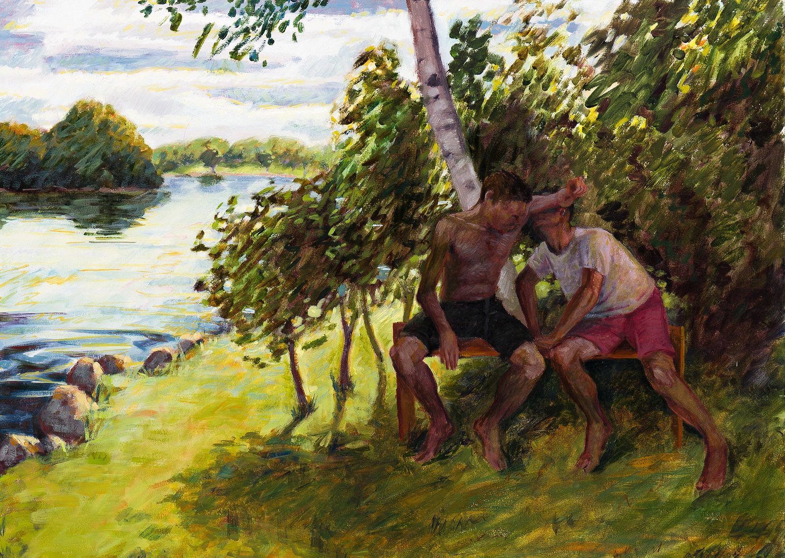 Hugh Steers, Birch, 1991.: Hugh Steers 1962-1995 Birch. 1991. Oil on canvas. Signed, titled and dated, verso. 30 1/4 x 42 1/4 in. (76.8 x 107.3 cm.)