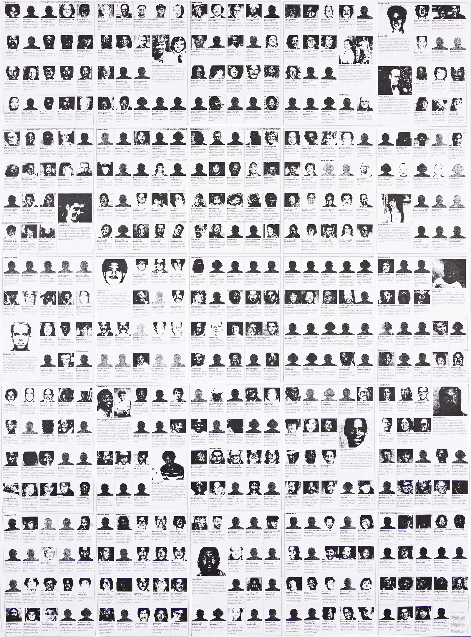 Felix Gonzalez-Torres, "Untitled" (Death by Gun). 1990. (1 of 1)