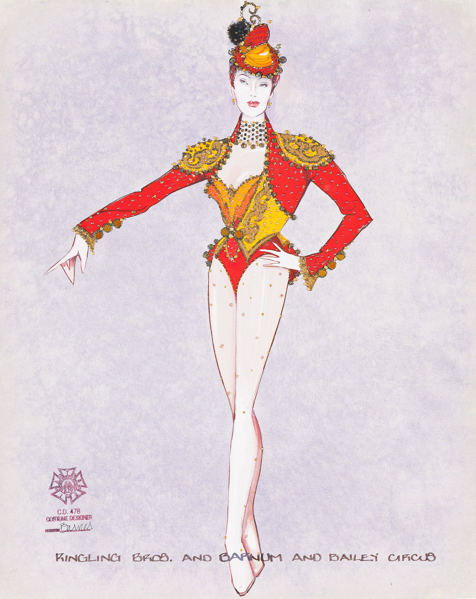 Gregg Barnes, Costume design for Ringling Bros. and Barnum and Bailey Circus, Gouache, glitter, and (1 of 1)