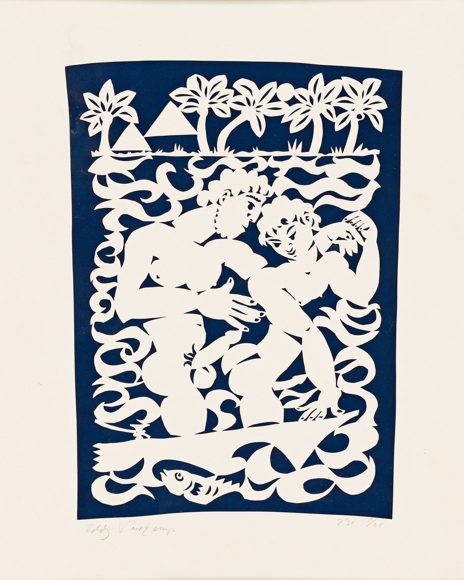 Eddy Varekamp, Untitled (Two Figures on the Canal). (1 of 1)