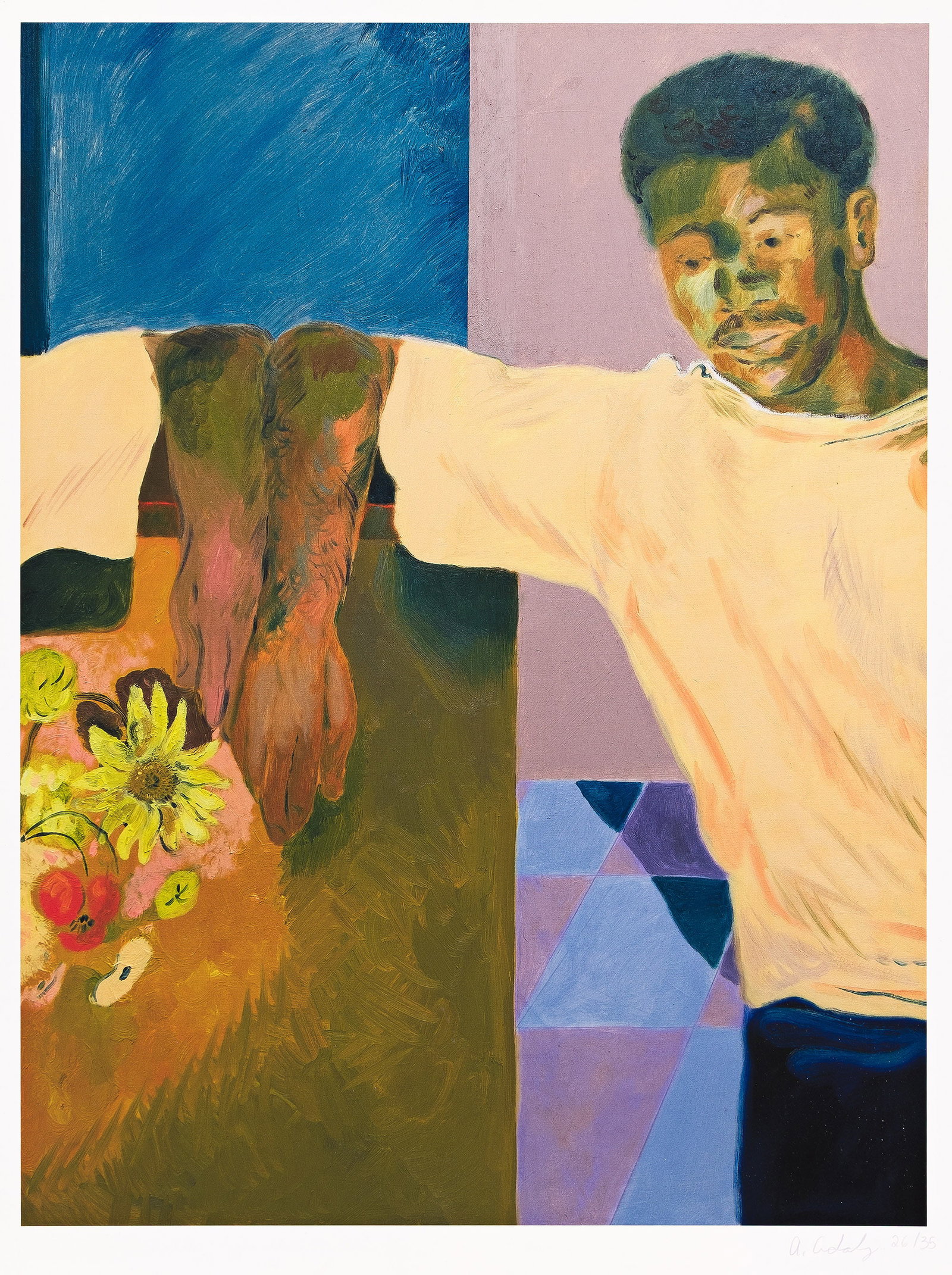 Anthony Cudahy, Lean Mirrored (with Redon Flowers). 2021. (1 of 1)