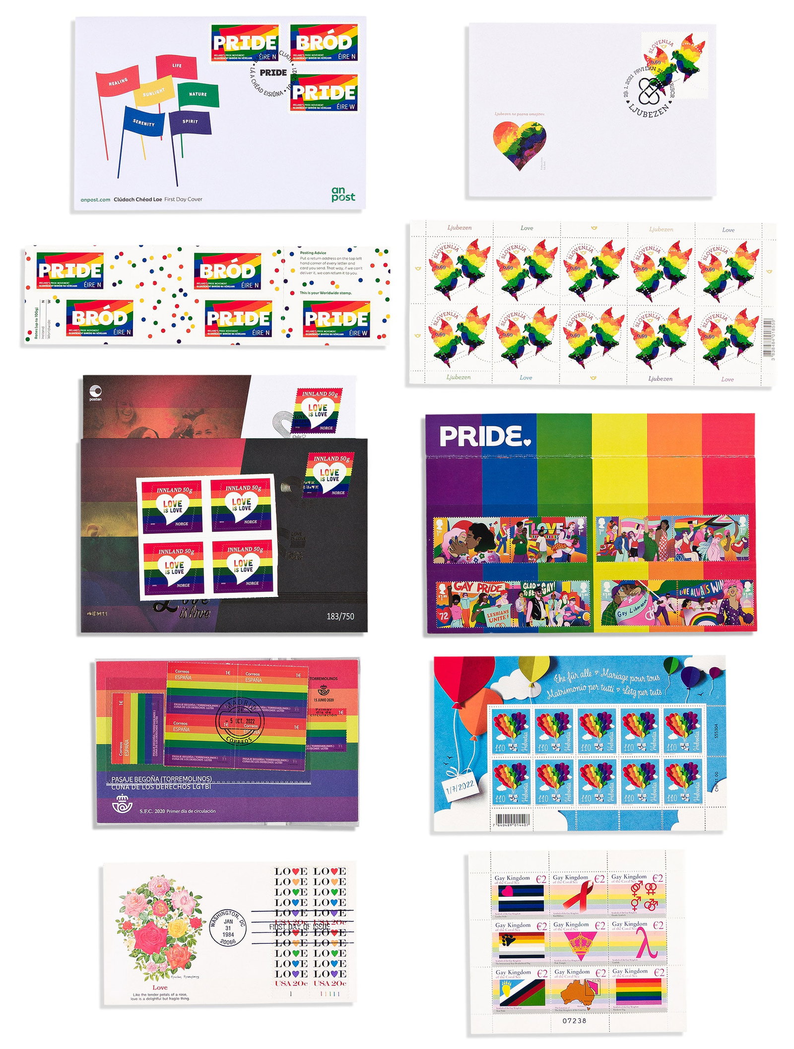 Postage stamps and covers from around the world, commemorating Pride. 2005-2021 (1 of 1)