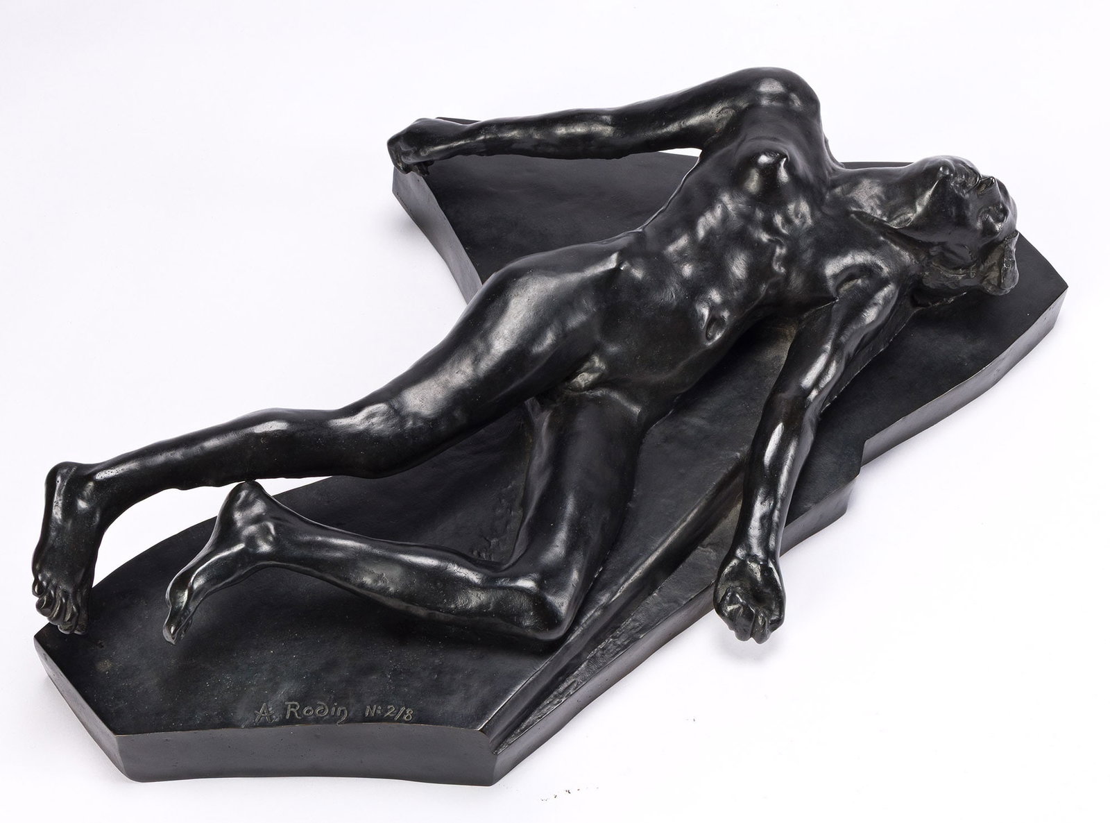 Auguste Rodin (1840-1917), La Martyre (petit modèle avec terrasse), circa 1885.: Auguste Rodin (1840-1917) La Martyre (petit modèle avec terrasse). Bronze, circa 1885. Inscribed with the artist's name and numbered 2/8 on the base. Cast by Fonderie E. Godard, with their foundr