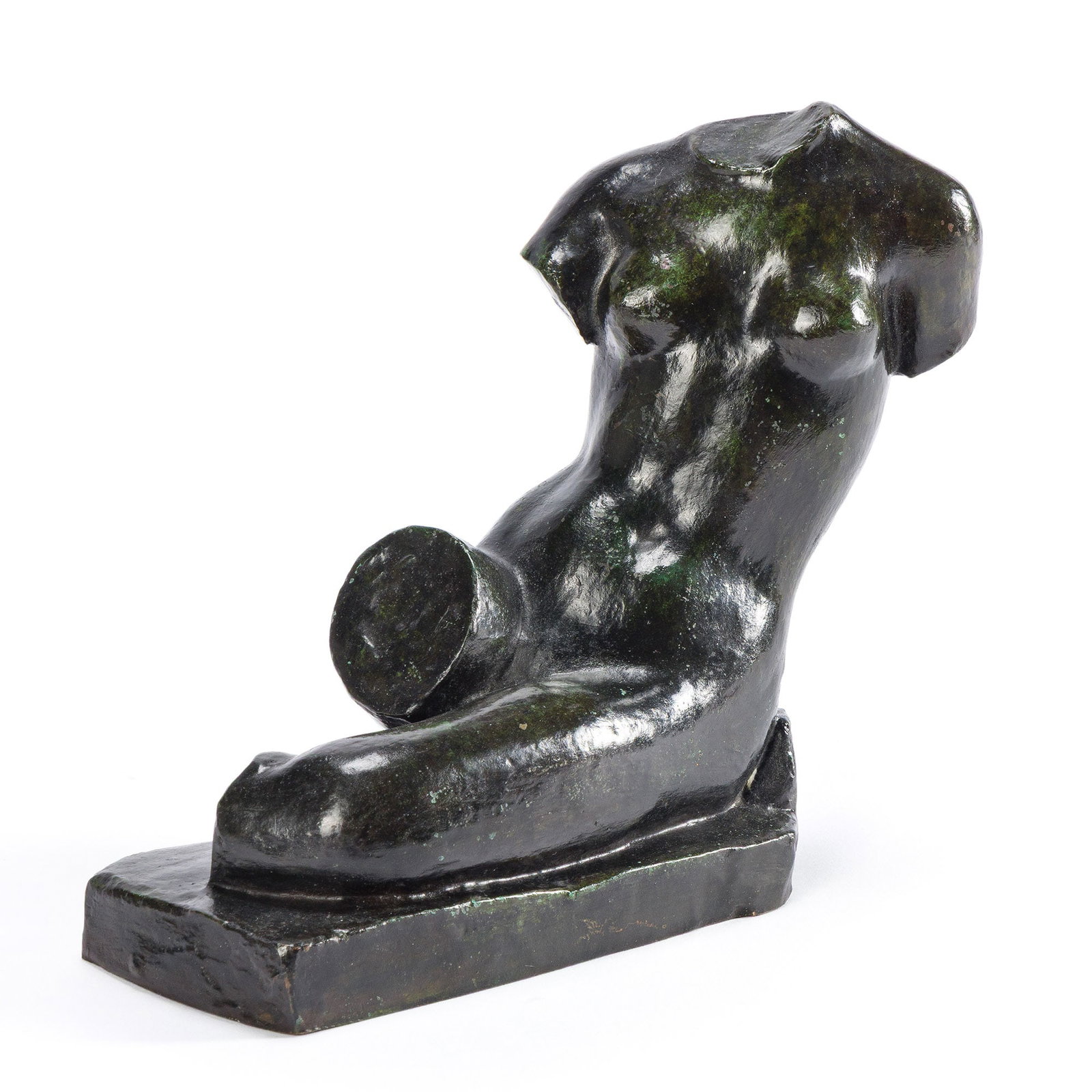 Aristide Maillol (1861-1944), Petit Torse Cezanne, 1913.: Aristide Maillol (1861-1944) Petit Torse Cezanne. Bronze with green and brown patina, 1913. With the artist's monogram and numbered 3/6 on the base. Cast by Alexis Rudier, Paris, with the foundry mark