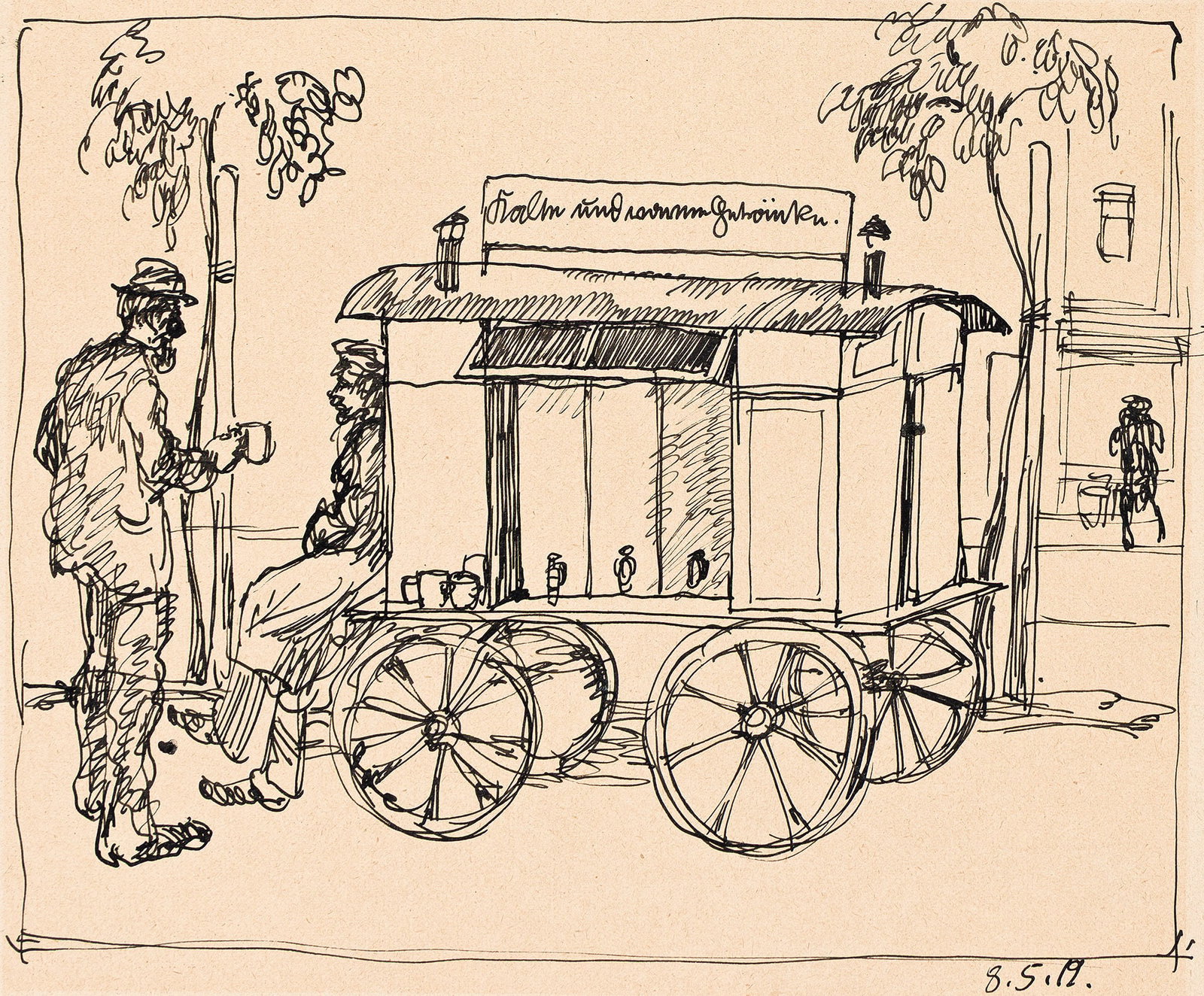 George Grosz (1893-1959), Kalte und Warme Getränke, 1912. (1 of 1)