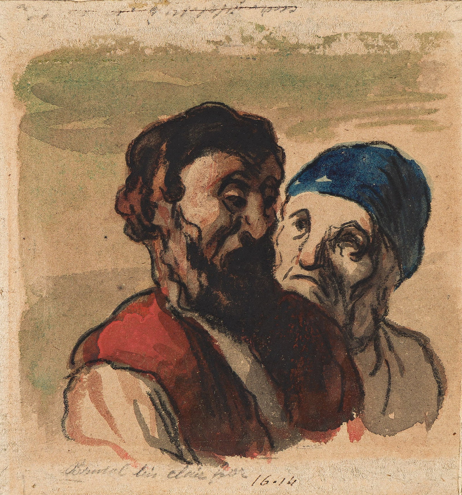 Honoré Daumier (1808-1879), Deux têtes. (1 of 1)