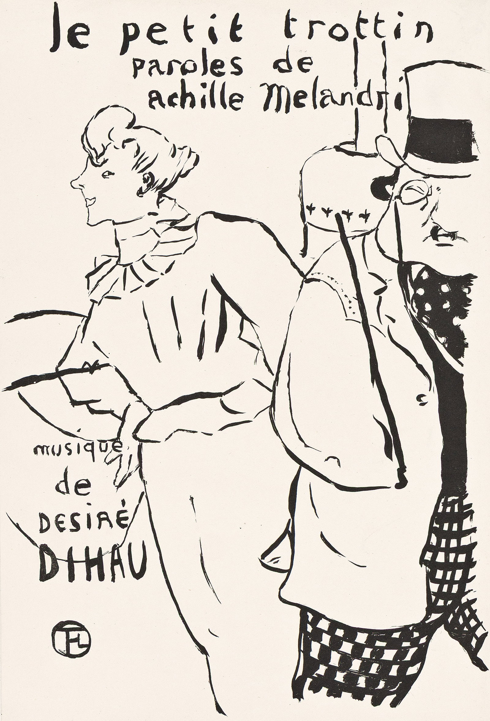 Henri de Toulouse-Lautrec (1864-1901), Le Petit Trottin, 1893.: Henri de Toulouse-Lautrec (1864-1901) Le Petit Trottin. Lithograph on Chine appliqué, 1893. First state (of 3). Edition of 30. Signed in pencil, lower left. Published by Kleinmann, Paris. Delteil
