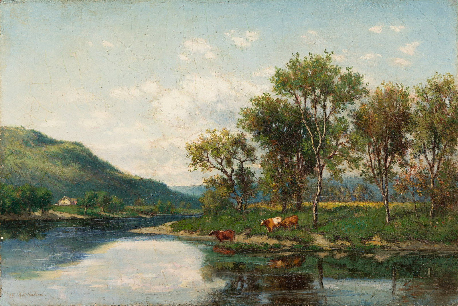 Alfred Cornelius Howland (1838-1909), Cows in a Stream, 1866. (1 of 1)