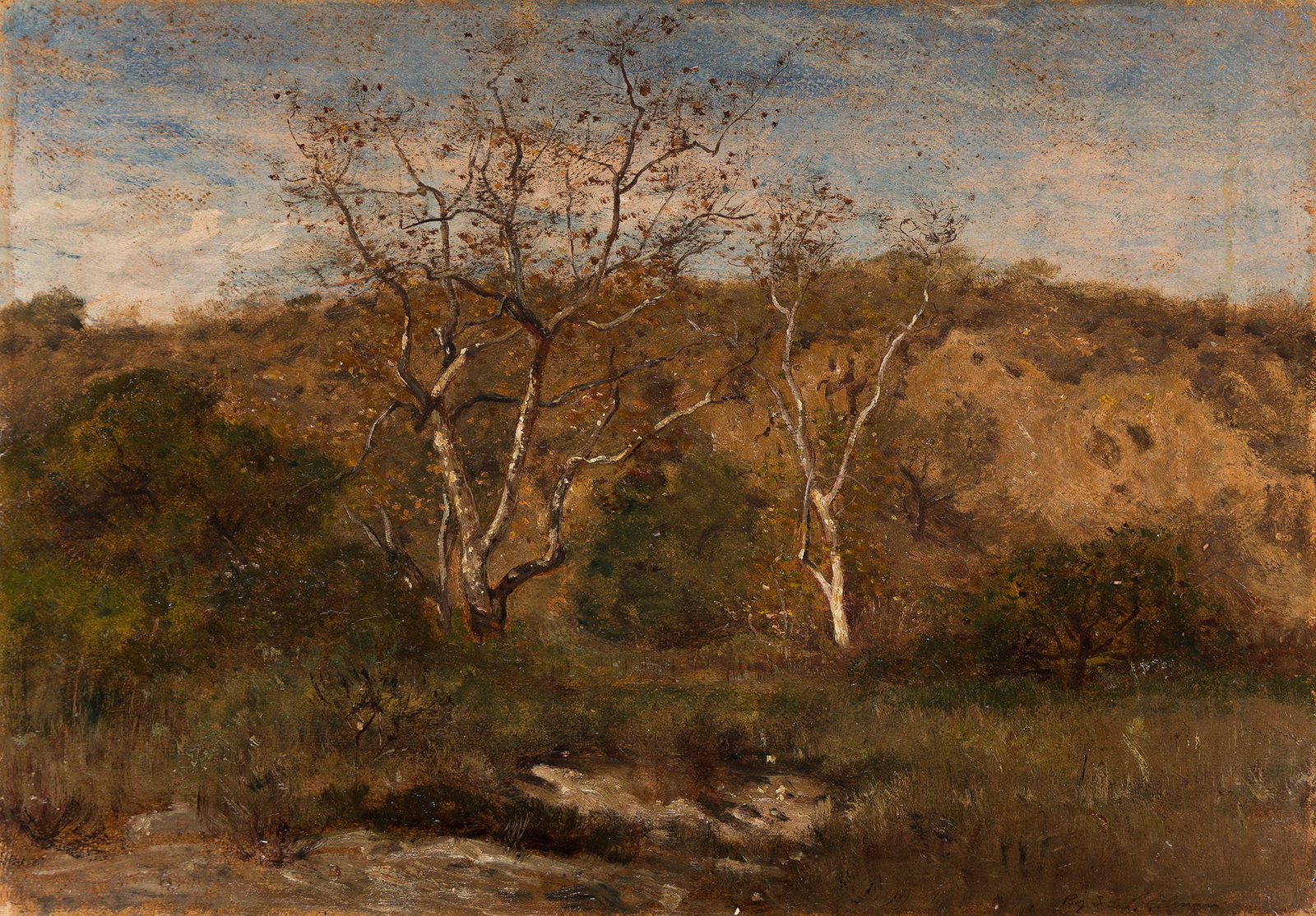 Samuel Colman (1832-1920), Western Landscape with Aspen Trees. (1 of 1)