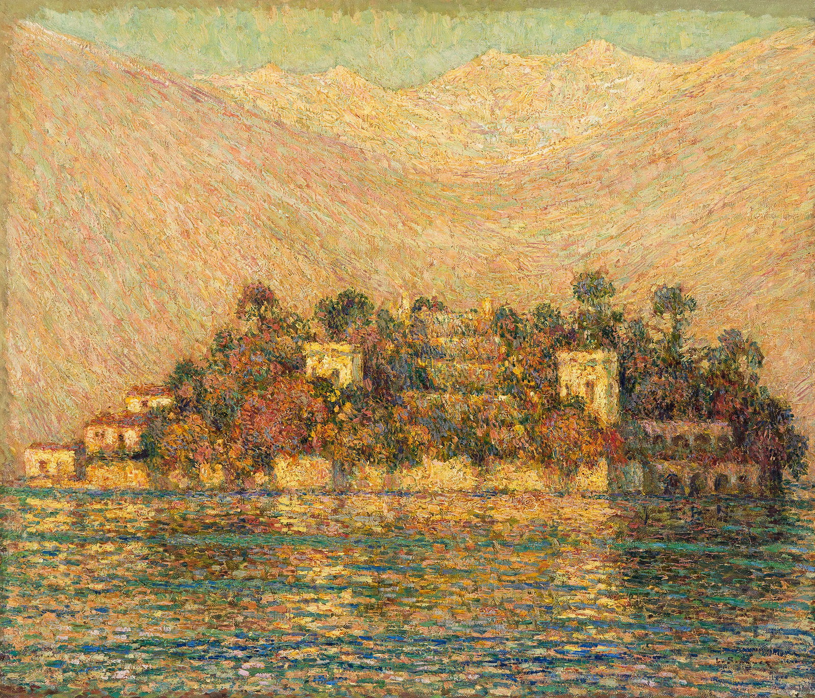 Henri Le Sidaner (1862-1939), L'Isola Bella, Lago Maggiore, 1915.: Henri Le Sidaner (1862-1939) L'Isola Bella, Lago Maggiore. Oil on canvas, 1915. Signed lower right. 22 1/4 x 26 1/4 in. (57 x 67 cm.) Frame: 28 x 35 in. (71.1 x 88.9 cm.) Provenance: G