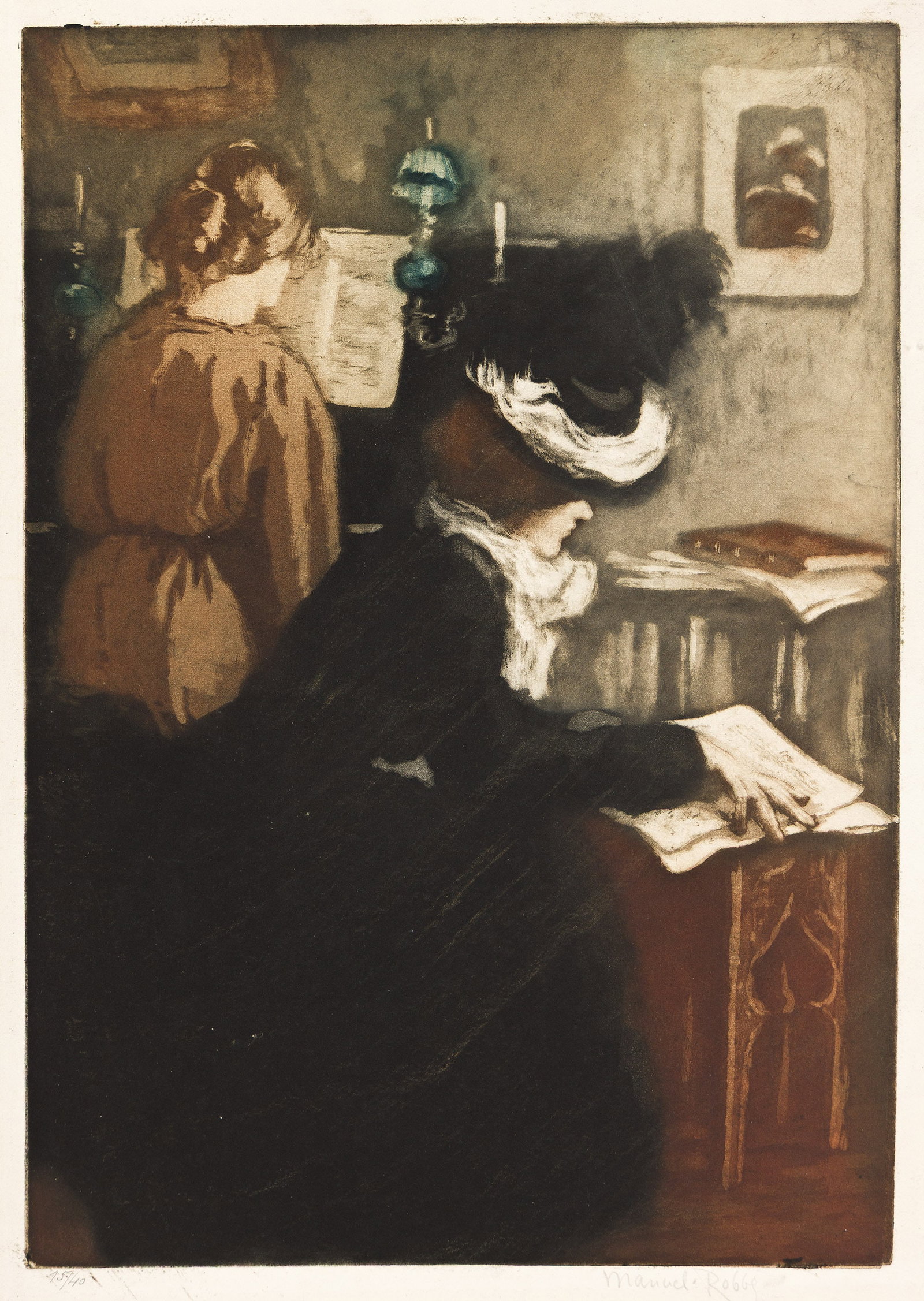 Manuel Robbe (1872-1936), La Leçon de musique, circa 1902. (1 of 1)