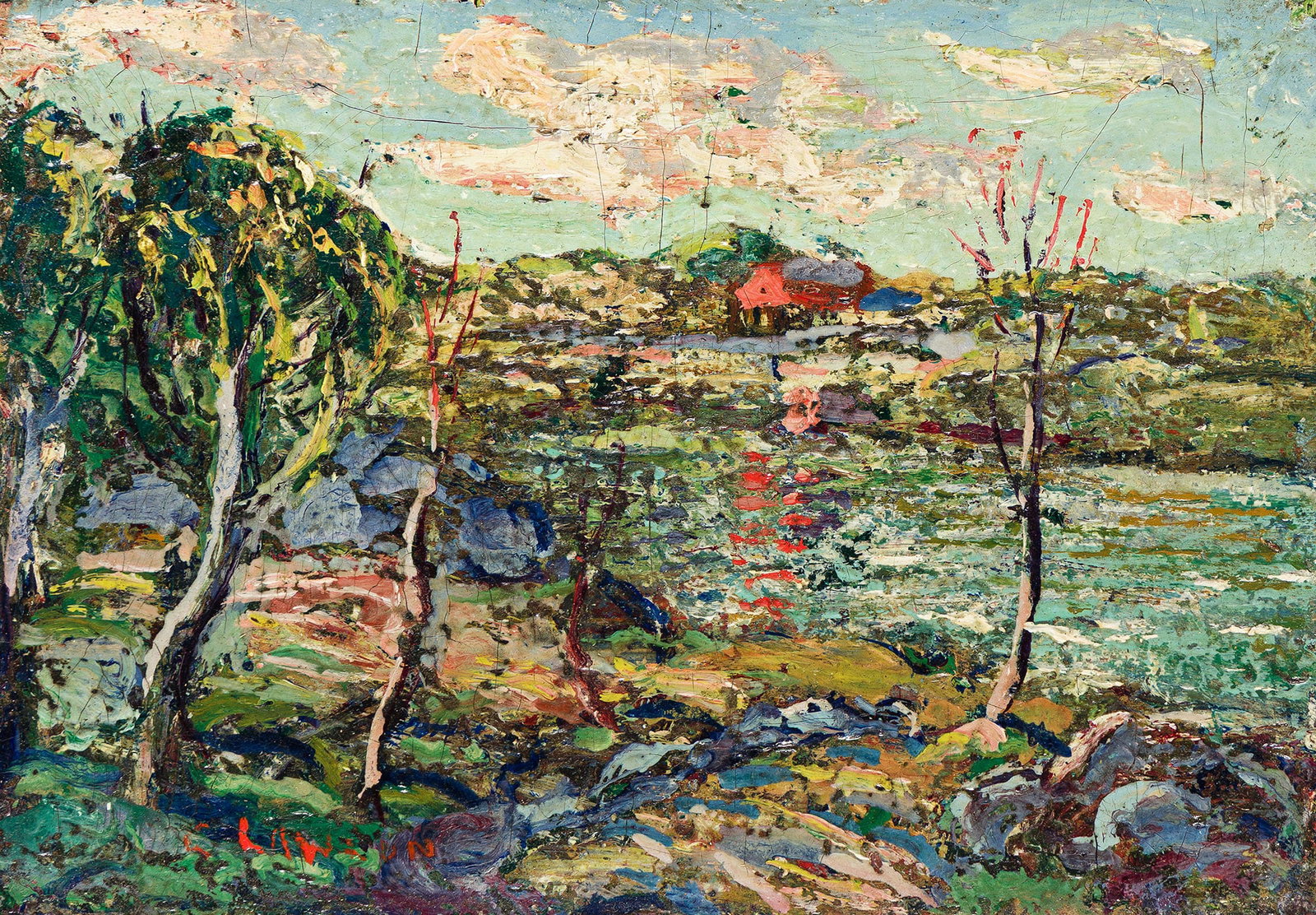 Ernest Lawson (1873-1939), River Landscape. (1 of 1)