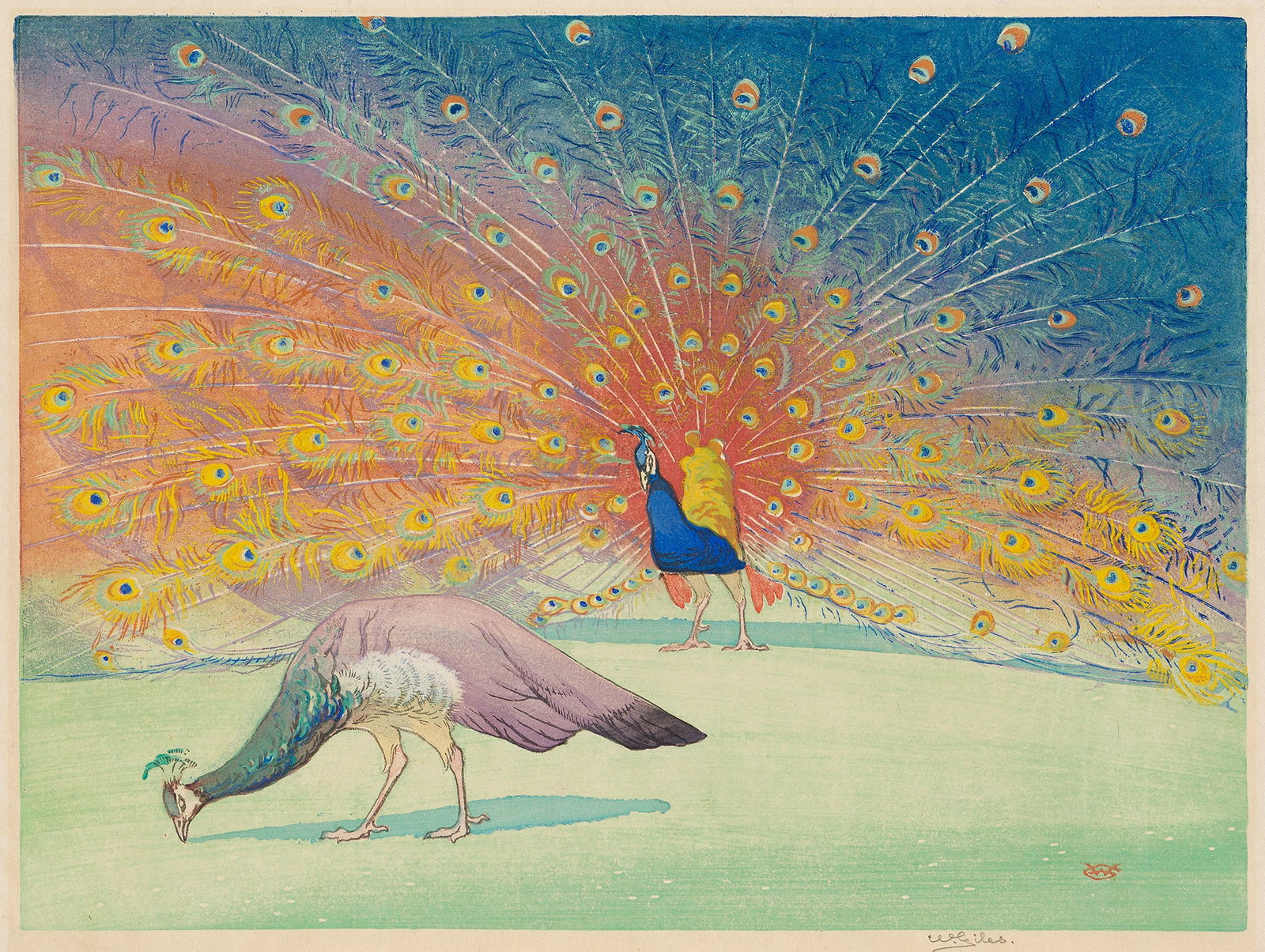 William Giles (1872-1939), Sic Transit Gloria Mundi (Thus Passes the Glory of the World), circa: William Giles (1872-1939) Sic Transit Gloria Mundi (Thus Passes the Glory of the World). Color woodcut and relief print from zinc plates, circa 1925. Signed in pencil, lower right. Image: 13 1/8 x 17 