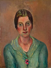 Maurice Sterne (1878-1957), Portrait of a Woman in a Green Dress, circa 1930.