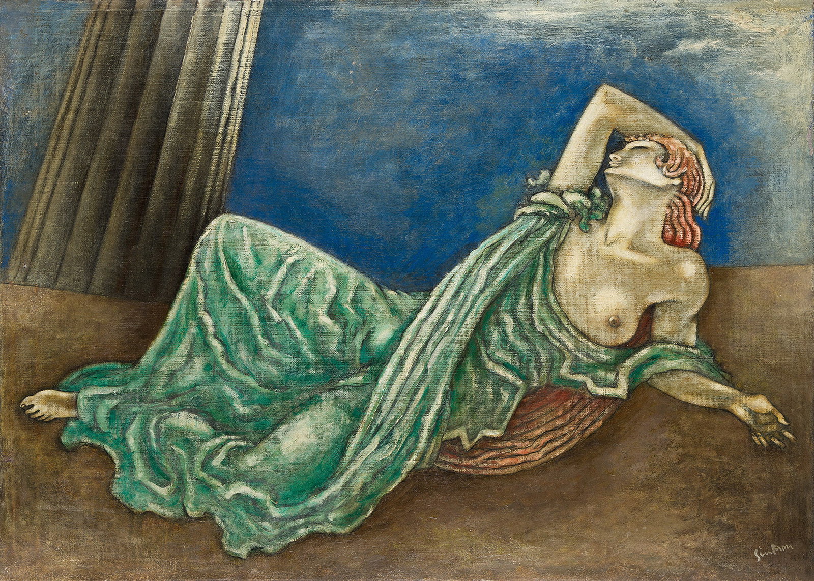 Maxwell Stewart Simpson (1896-1984), Homage to Isadora Duncan, circa 1936.: Maxwell Stewart Simpson (1896-1984) Homage to Isadora Duncan. Oil on canvas, circa 1936. Signed lower right. 20 x 28 in. (50.8 x 71.1 cm.) Frame: 28 x 35 in. (71.1 x 88.9 cm.) Provenance: