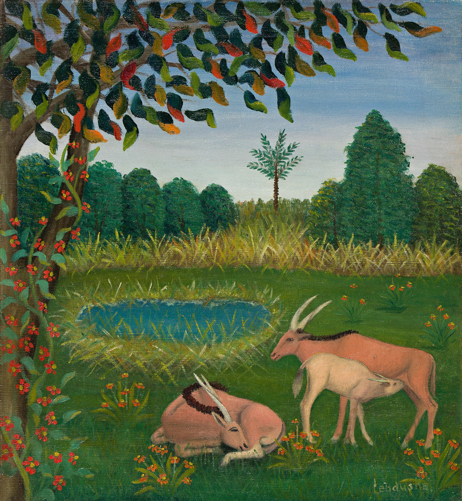 Lawrence Lebduska (1894-1966), The Garden of Eden (Wild Life), circa 1962. (1 of 1)