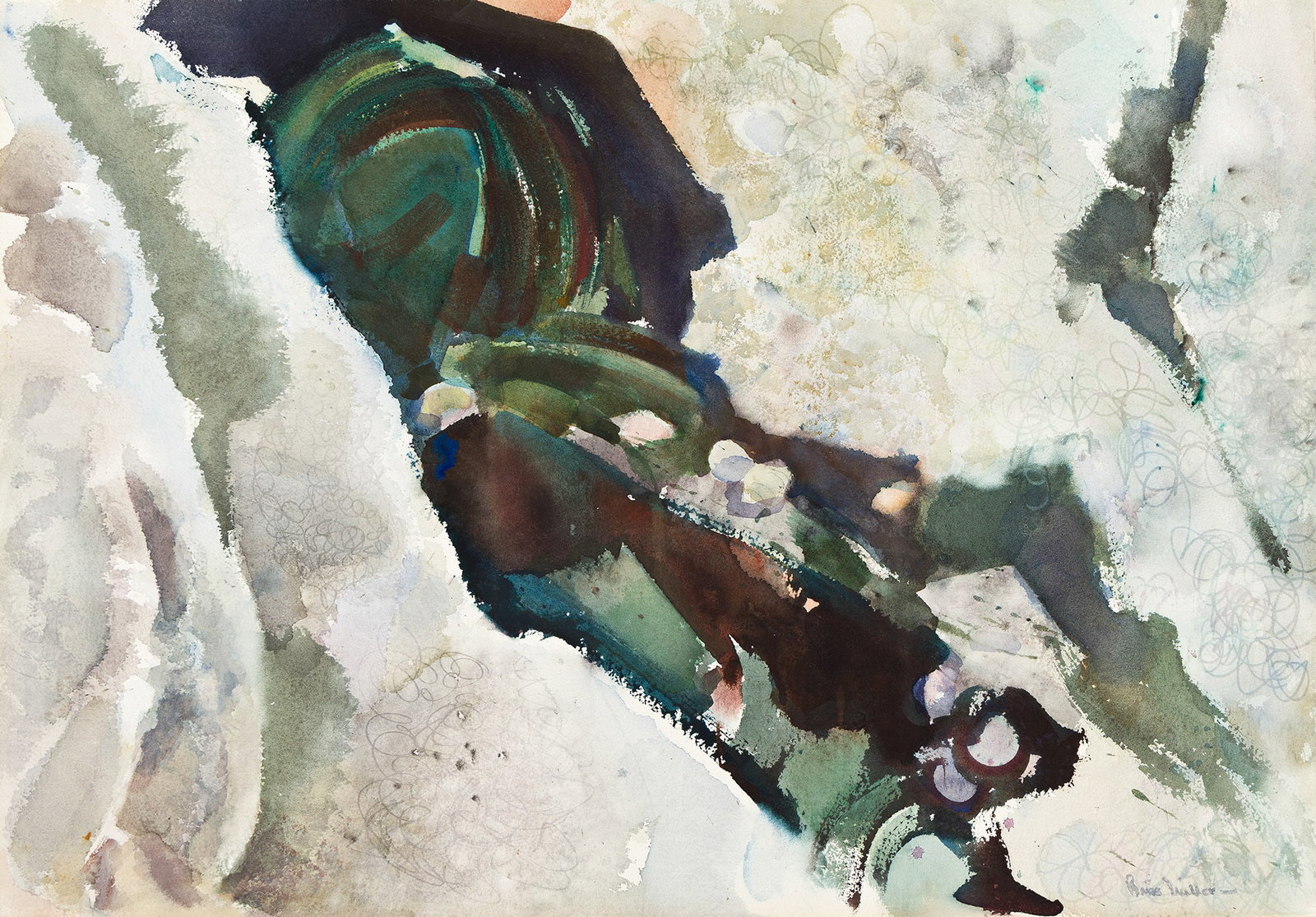 Barse Miller (1904-1973), Barnacle Ledge II.: Barse Miller (1904-1973) Barnacle Ledge II. Watercolor on paper. Signed lower right. 20 1/2 x 29 1/2 in. (52.1 x 74.9 cm.) Frame: 26 x 35 in. (66 x 88.9 cm.) Provenance: Private collec