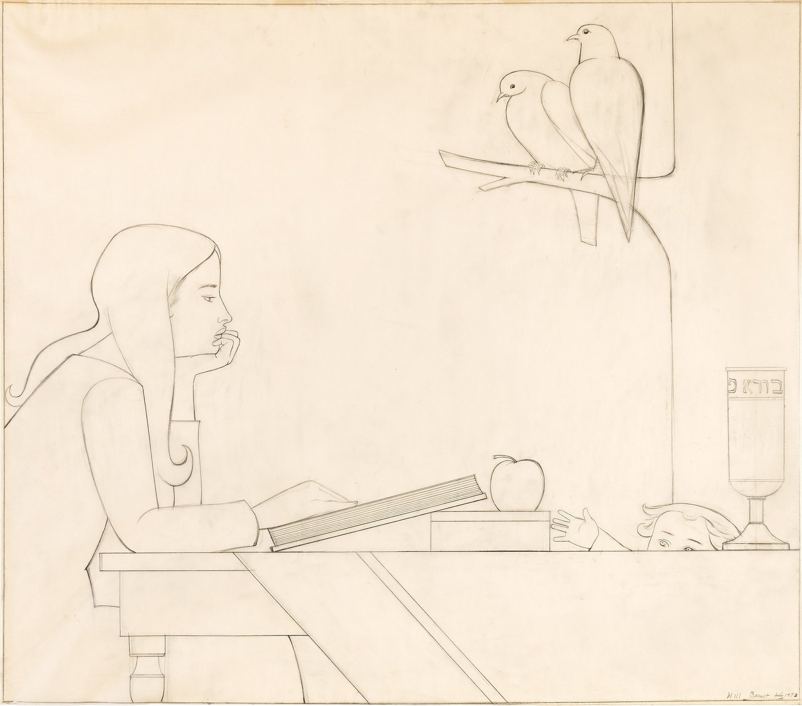 Will Barnet (1911-2012), Study for "Introspection", 1972. (1 of 1)