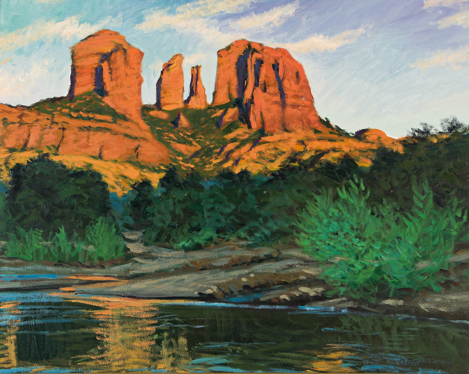 Christopher Gerlach (b. 1952), Untitled (Sunrise Landscape), 1982.: Christopher Gerlach (b. 1952) Untitled (Sunrise Landscape). Oil on canvas, 1982. Signed and dated lower right. 22 x 28 in. (56 x 71 cm.) Frame: 29 x 35 in. (73.7 x 88.9 cm.) Provenance: