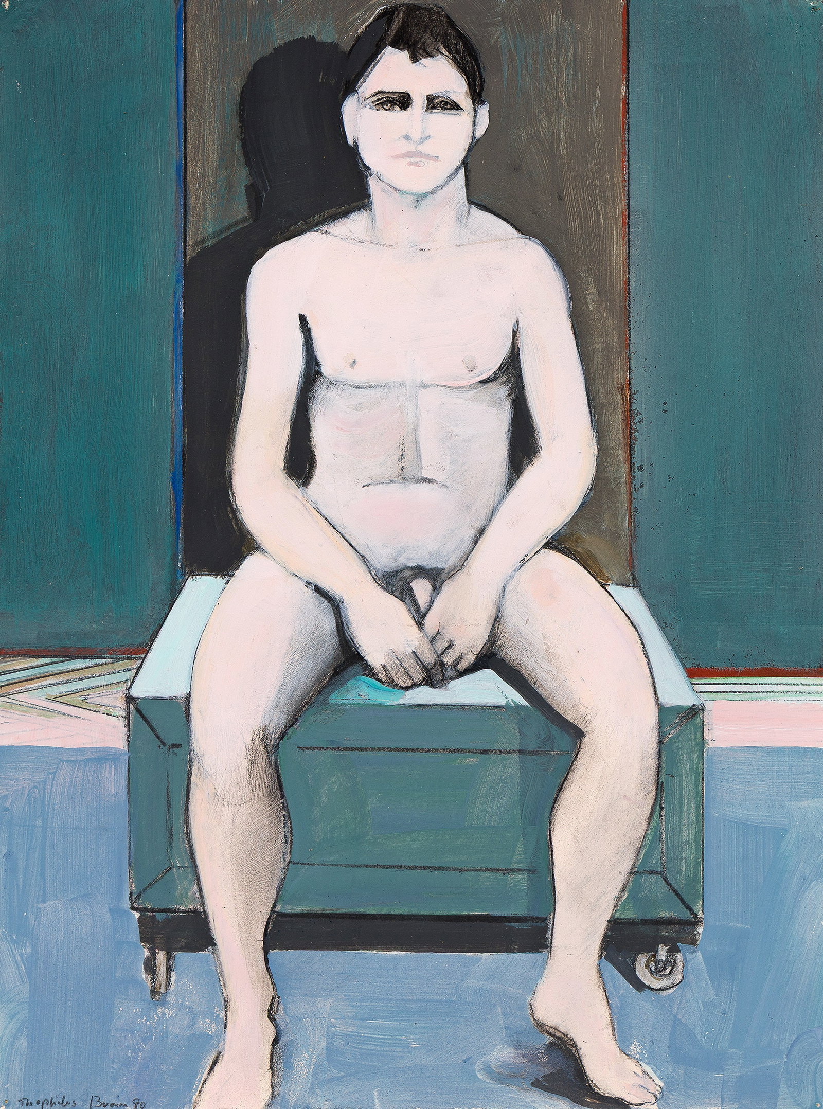 Theophilus Brown (1919-2012), TB No. 13., 1990.: Theophilus Brown (1919-2012) TB No. 13. Acrylic and pencil on paper, 1990. Signed and dated in pencil, lower left. 15 x 11 1/8 in. (38.1 x 28.3 cm.) Frame: 24 1/4 x 20 in. (61.6 x 50.8 cm.) P
