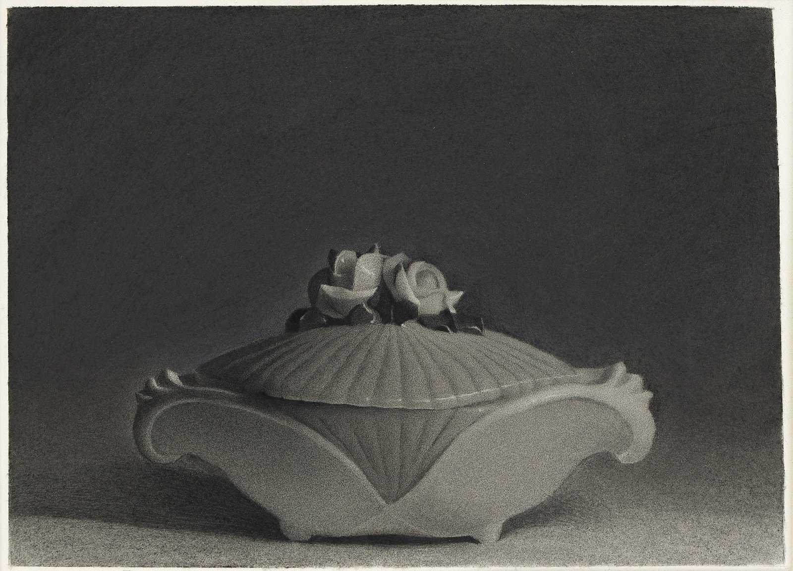 Susan Hauptman (1947-2015), Candy Dish, 1988.: Susan Hauptman (1947-2015) Candy Dish. Charcoal and pastel on wove paper, 1988. Signed in pencil, lower right. Signed and dated verso. 20 1/8 x 23 5/8 in. (51.1 x 60 cm.) Frame: 23 x 26 3/4 in. (58.