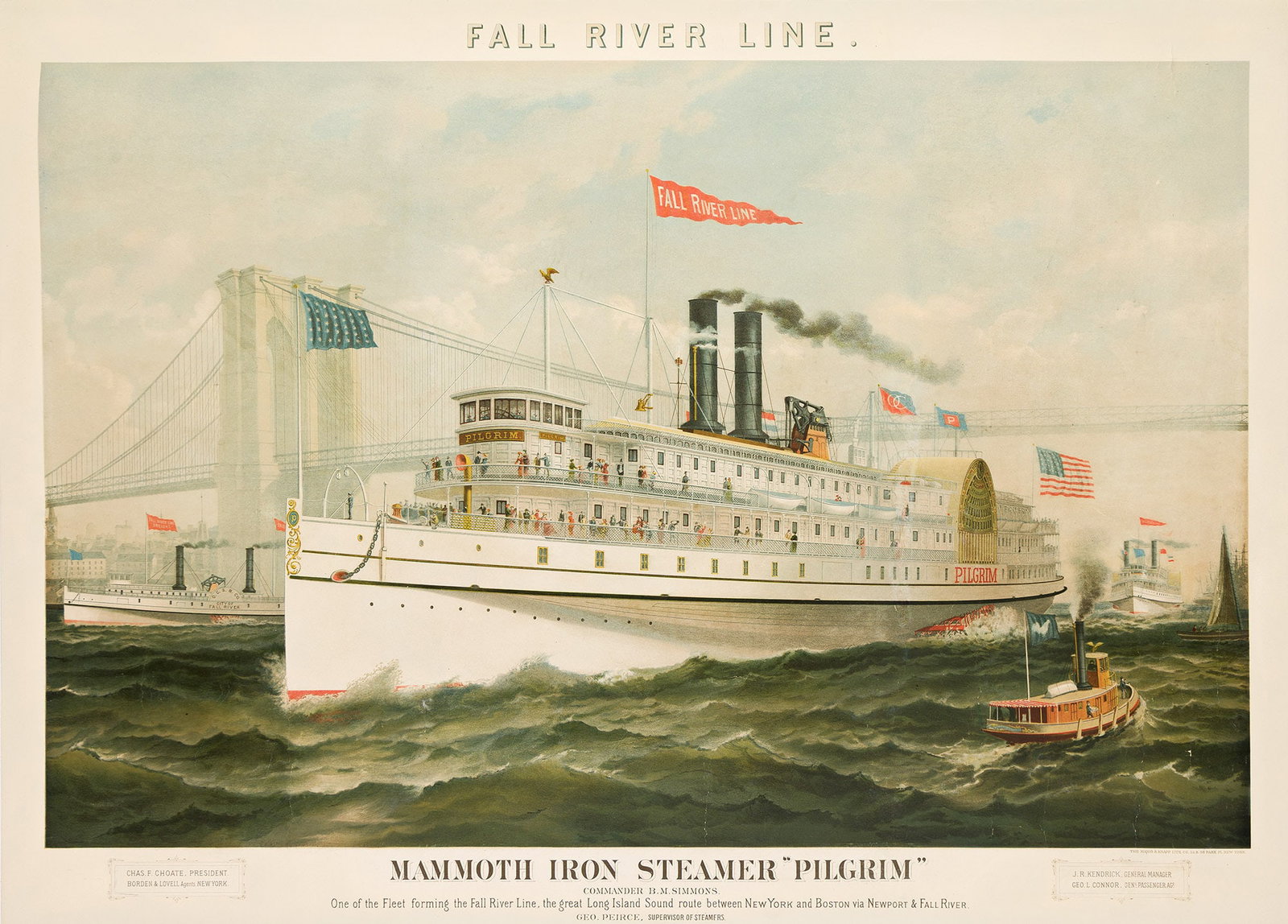 Designer Unknown, Fall River Line / Mammoth Iron Steamer "Pilgrim." Circa 1895. (1 of 1)
