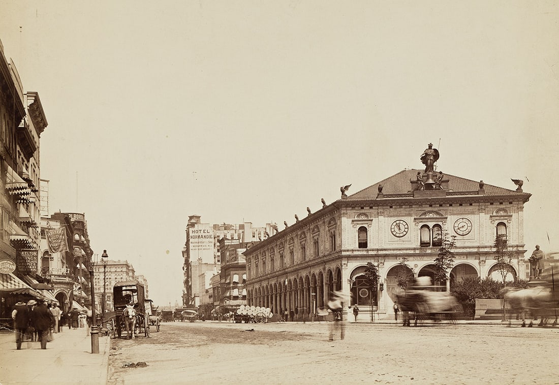 Herald Square, 1890.: Herald Square. 1890. Albumen print. The image 10 1/4 x 13 7/8 in. (26 x 35.2 cm.), the sheet slightly larger, flush mounted Additional Details Condition: Please contact the Specialist for the auction 