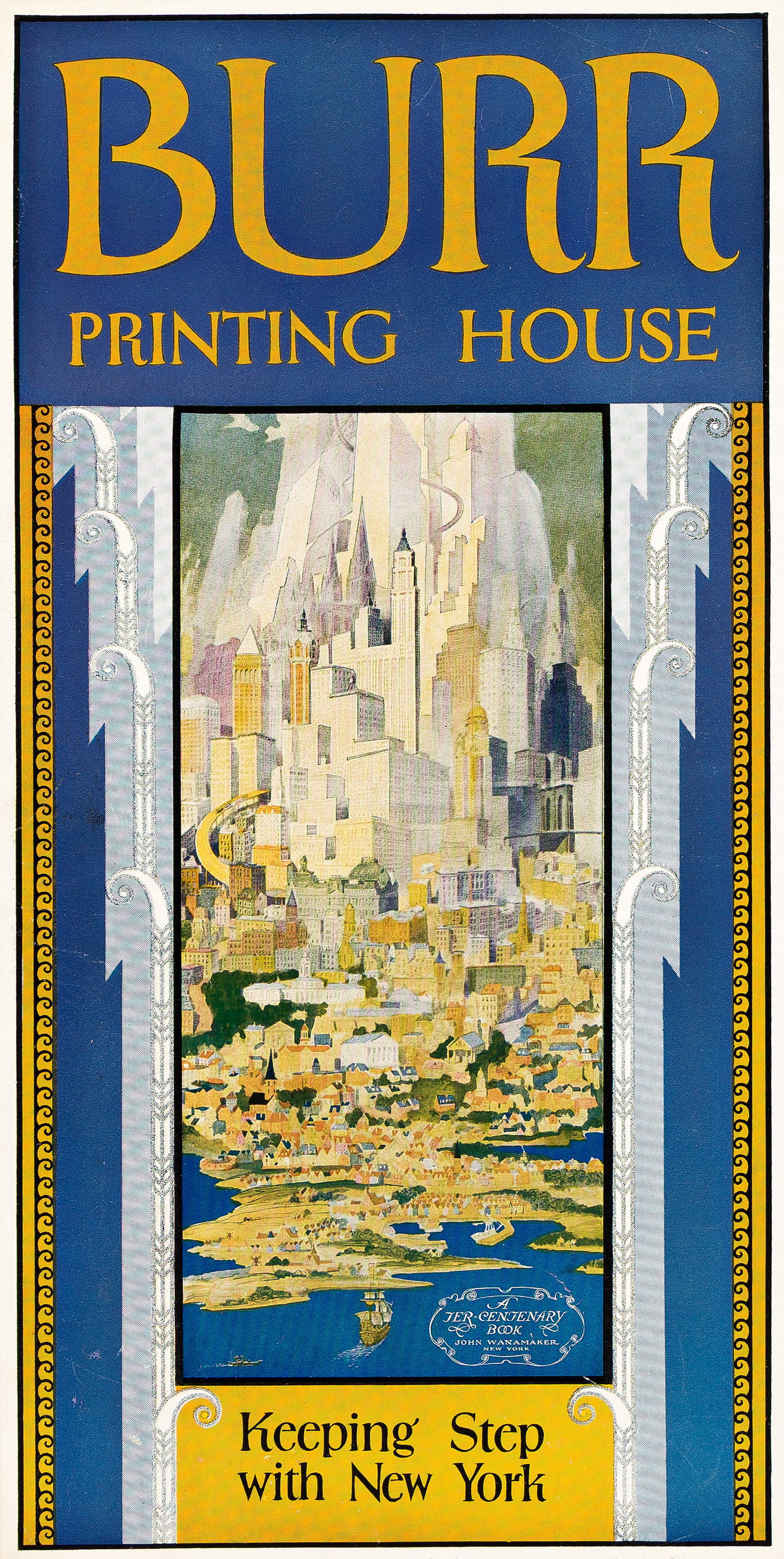 Designer Unknown, Burr Printing House. Circa 1926.: Designer Unknown Burr Printing House. Circa 1926. Lithograph poster. 17¾x9 inches, 45x22¾ cm. John Wanamaker, New York. Additional Details Condition: Please contact the Specialist for