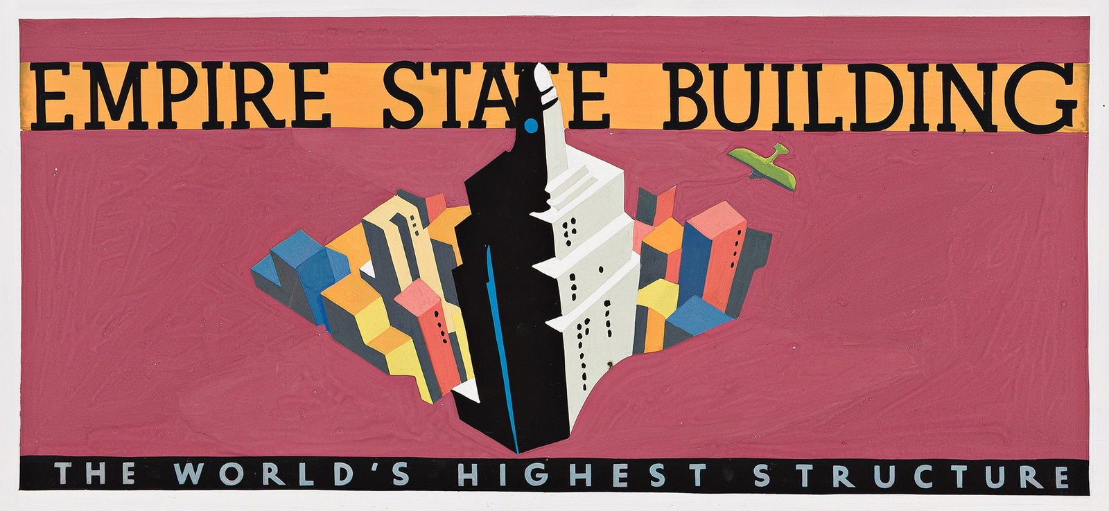 Nathan Sidney Harris, Empire State Building / The World's Highest Structure, Gouache maquette. Circa (1 of 1)