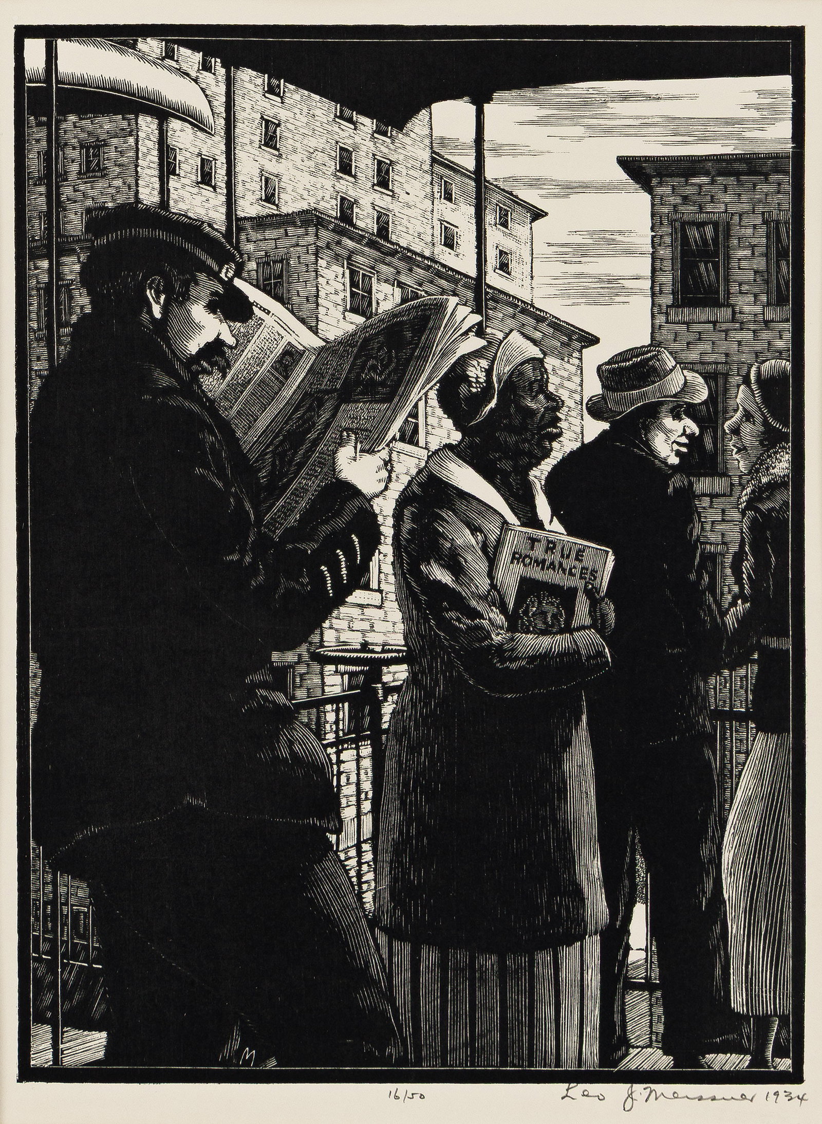 Leo John Meissner, Spring on the El, Wood engraving, 1934. (1 of 1)