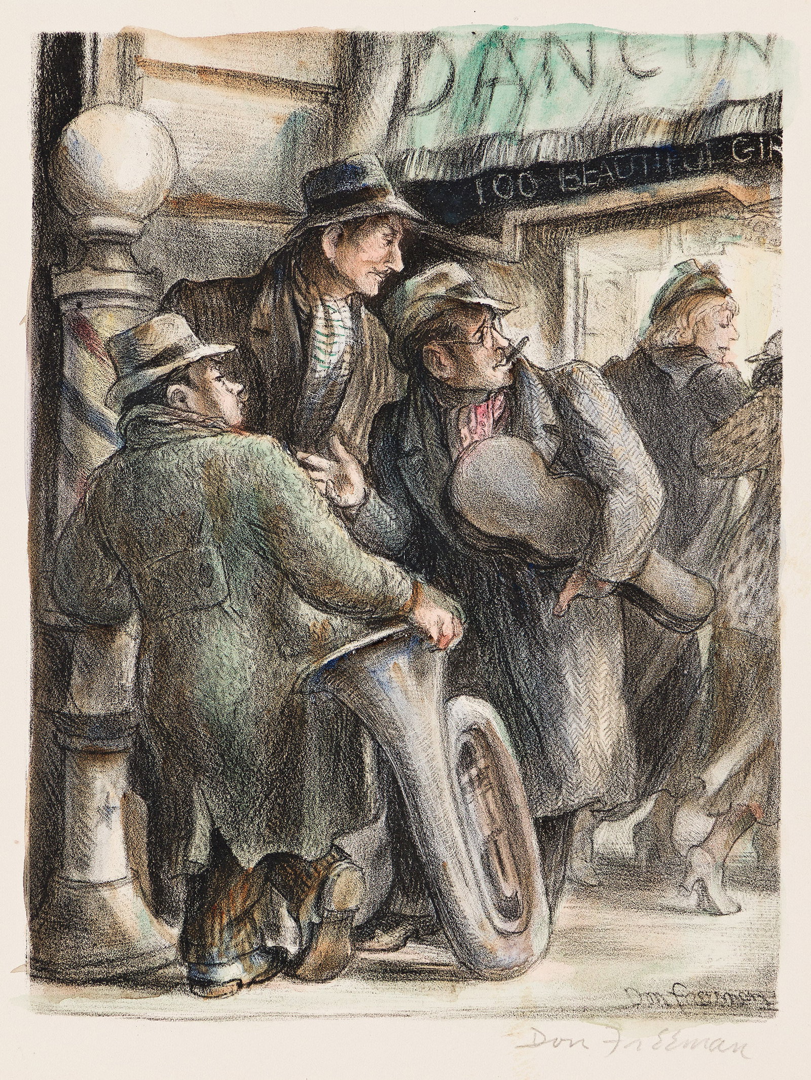 Don Freeman, Passing Fancy, Lithograph with hand coloring in watercolor, 1934. (1 of 1)