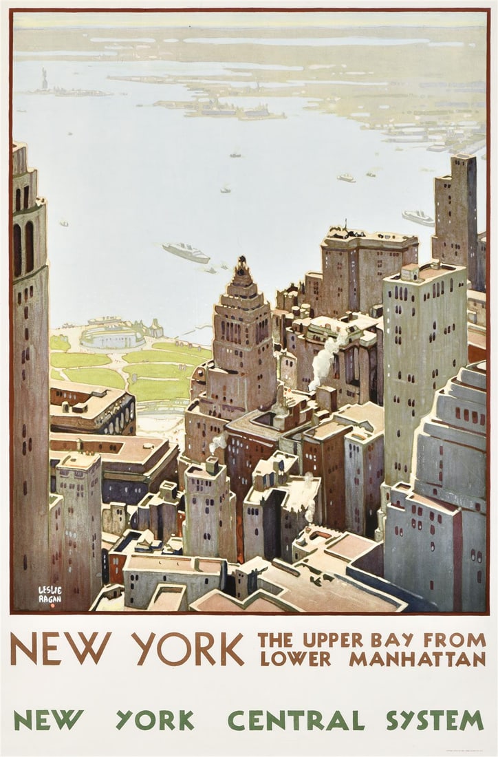 Leslie Ragan, New York / The Upper Bay from Lower Manhattan, 1935. (1 of 1)