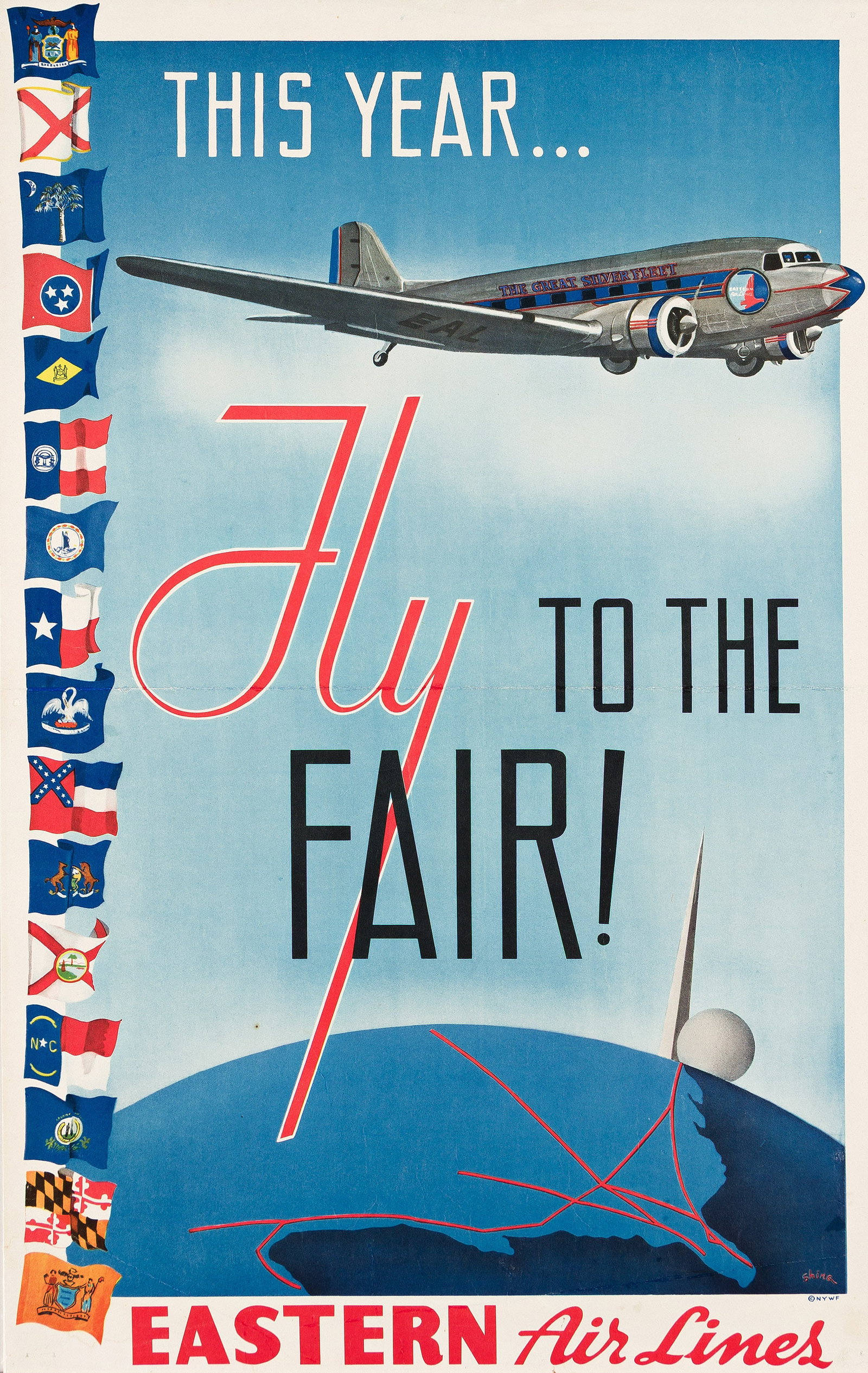 S. Hine, This Year . . . Fly to the Fair! / Eastern Air Lines, 1939. (1 of 1)