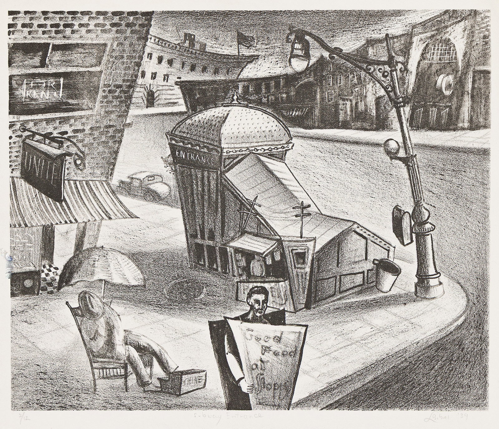 Leon Bibel, Subway Entrance, 1939. (1 of 1)