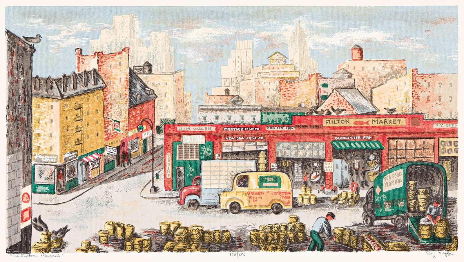 Ray Euffa, Fulton Market, Color screenprint, 1940. (1 of 1)