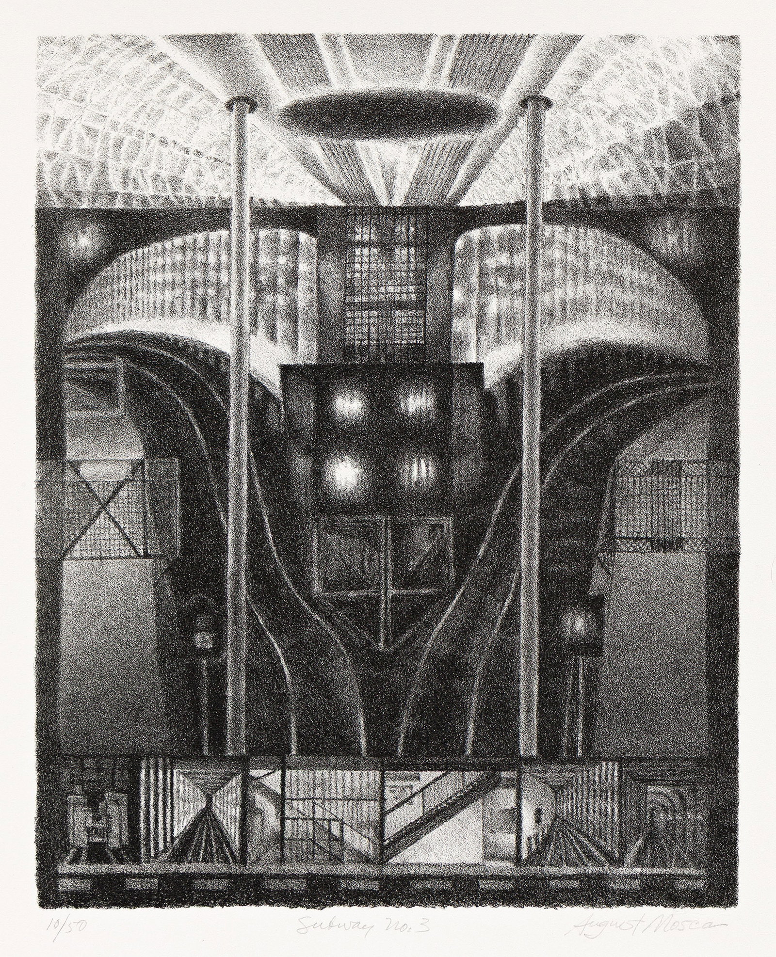 August Mosca, Pair of lithographs. 1990s. (1 of 2)