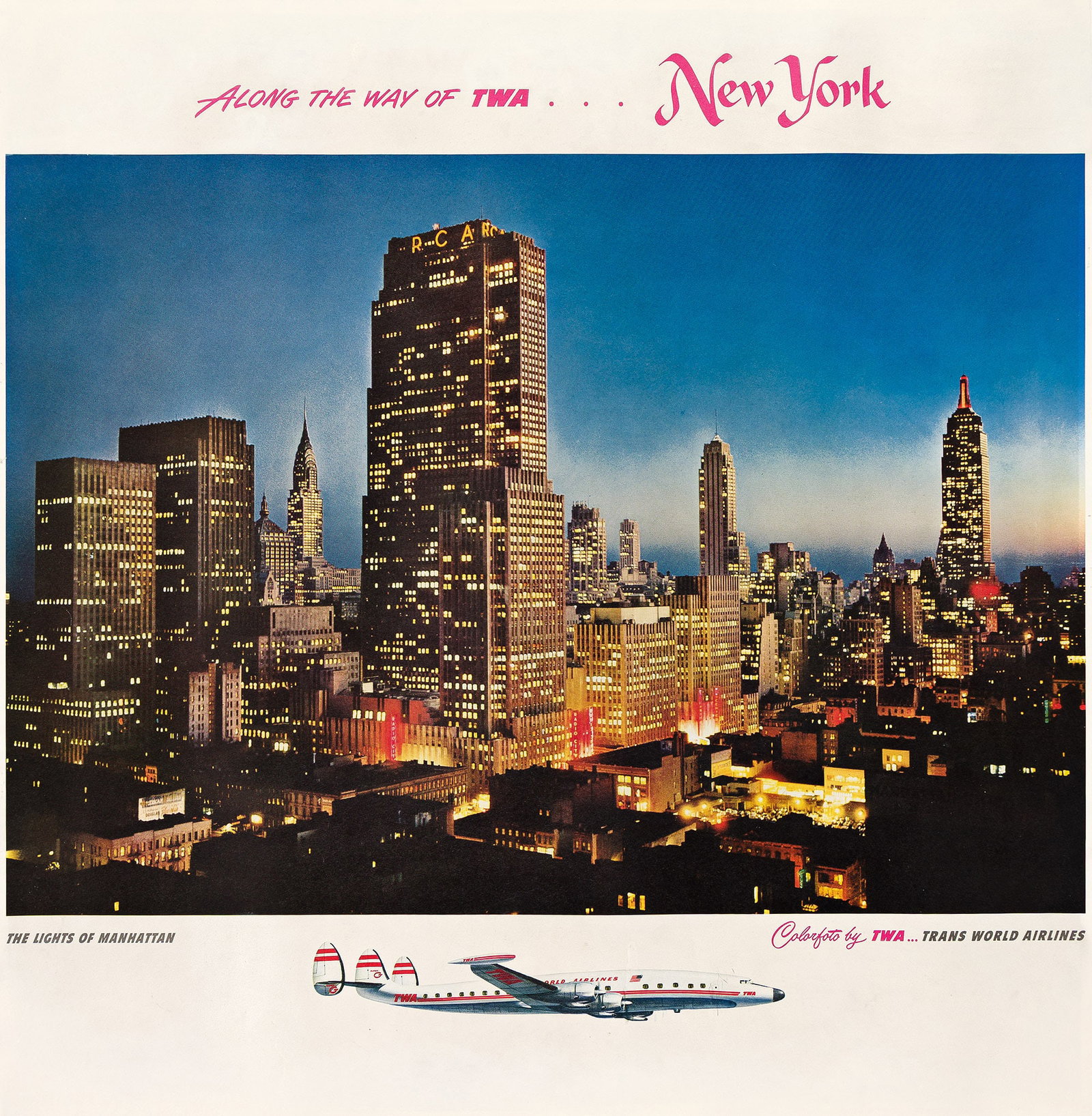 Designer Unknown, [Trans World Airlines / New York], Two posters. Circa 1950. (1 of 2)