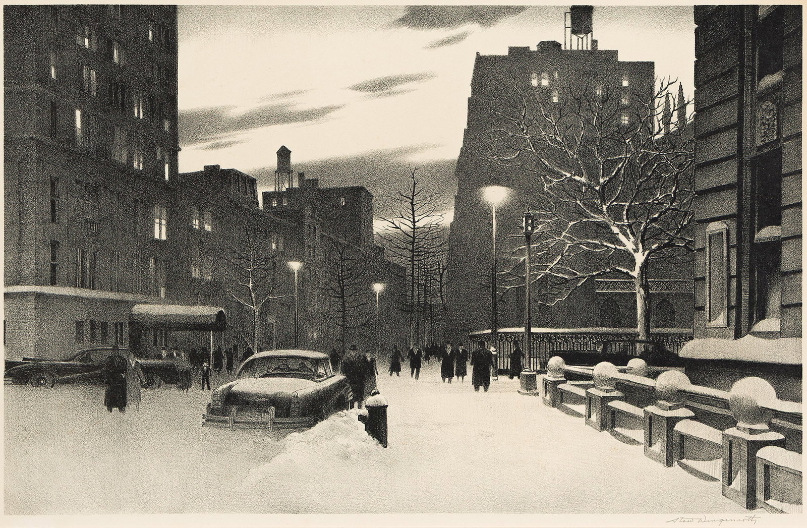 Stow Wengenroth, Lower Fifth Avenue, Lithograph, 1959. (1 of 1)