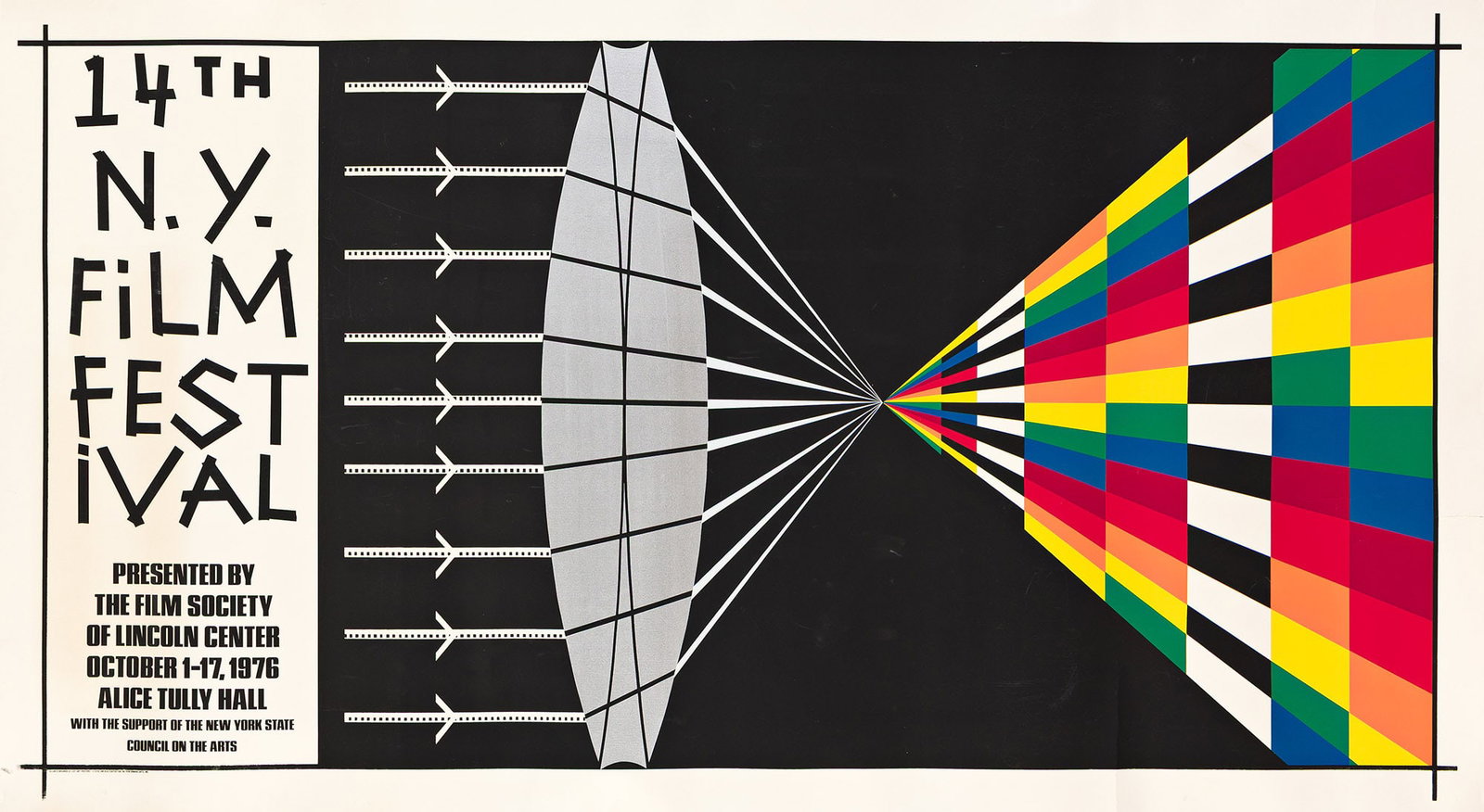 Allan D'Arcangelo, 14th N.Y. Film Festival, 1976.: Allan D'Arcangelo 1930-1998 14th N.Y. Film Festival. 1976. Silkscreen poster on thick paper. 40 x 72 in. (101.5 x 182.9 cm.) Additional Details Condition: Please contact the Specialist fo