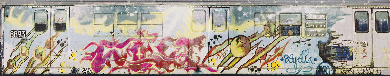 Henry Chalfant, NYC subway graffiti panorama (red and yellow), 1979; printed 2011. (1 of 1)
