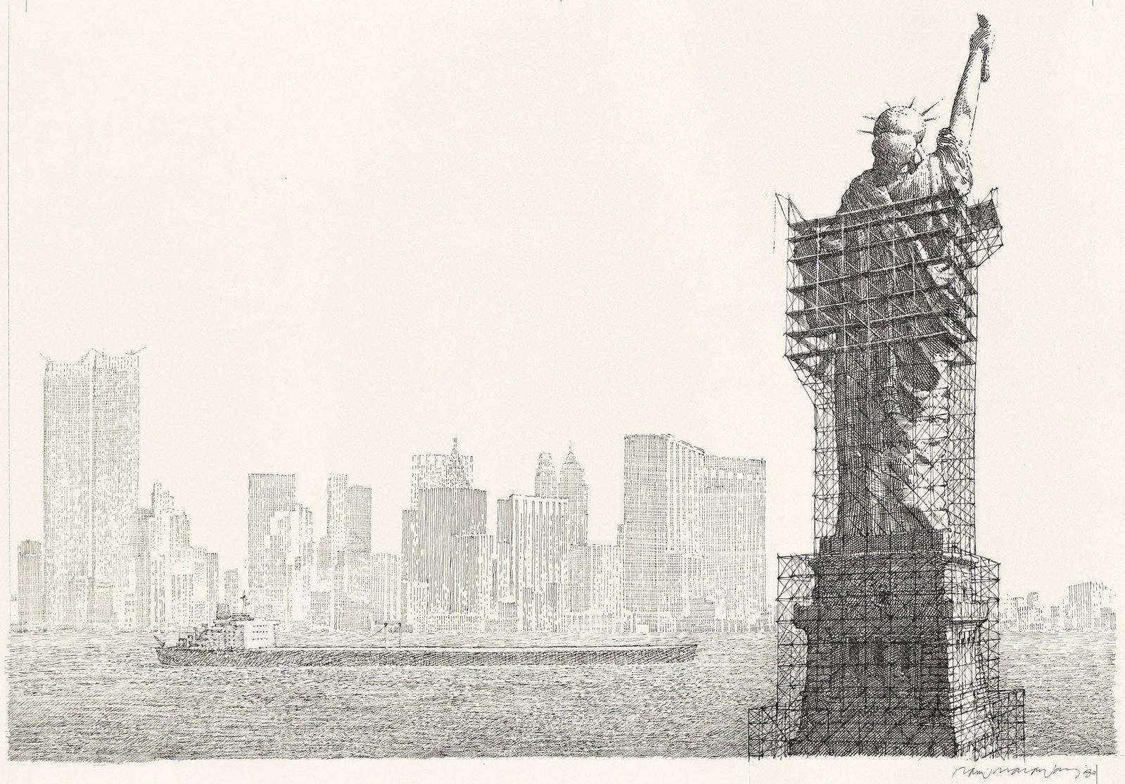 David MacAulay, Statue of Liberty construction, 1980. (1 of 1)