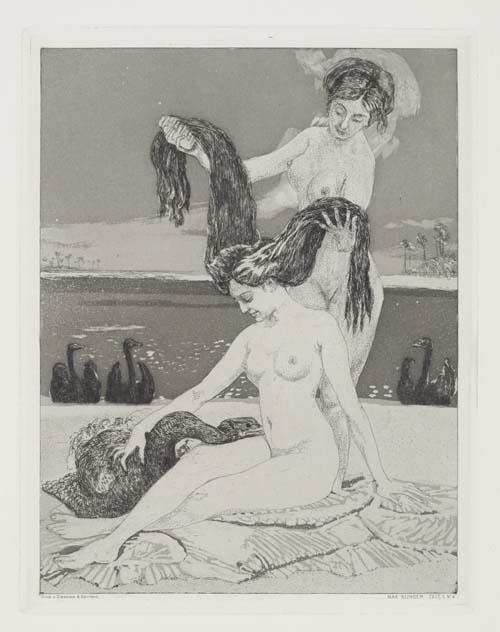 MAX KLINGER Zelt, I Teil.: MAX KLINGER Zelt, I Teil. Portfolio with 22 aquatints with etching on chine collé, 1915. 585x400 mm; 23x15 3/4 inches (sheets), full margins, loose as issued. Edition of 110. Published by Amsler & Ru