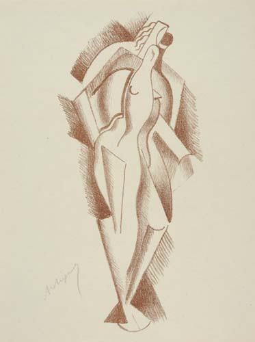 ALEXANDER ARCHIPENKO Frau.: ALEXANDER ARCHIPENKO Frau. Lithograph printed in burnt sienna, 1922. 396x244 mm; 15 1/2x9 1/2 inches, full margins. Edition of 125. Signed in pencil, lower left. Published by Gustav Kiepenheuer, Weima