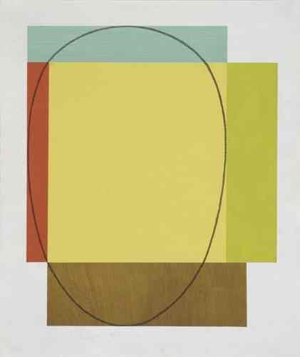 ROBERT MANGOLD Five Color Frame.: ROBERT MANGOLD Five Color Frame. Color woodcut on Echizen Kozo, 1988. 534x434 mm; 21x17 1/2 full margins. Signed, and numbered 96/200 and inscribed and stamped in Japanese, lower margin. Printed by Ta