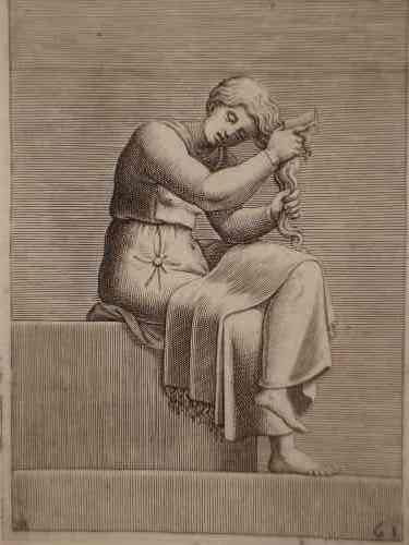 OLD MASTER PRINTS Three prints.: OLD MASTER PRINTS Three prints. WILLIAM BLAKE. Praying Man, engraving * ADAM GHISI. Study of a Figure Combing her Hair, engraving * FRANCISCO JOSÉ DE GOYA. Cogida de un Moro Estando en la Plaza